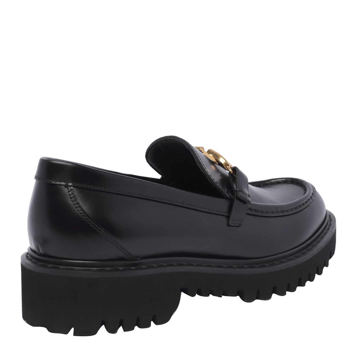 Shop Valentino Vlogo Signature Loafers In Black