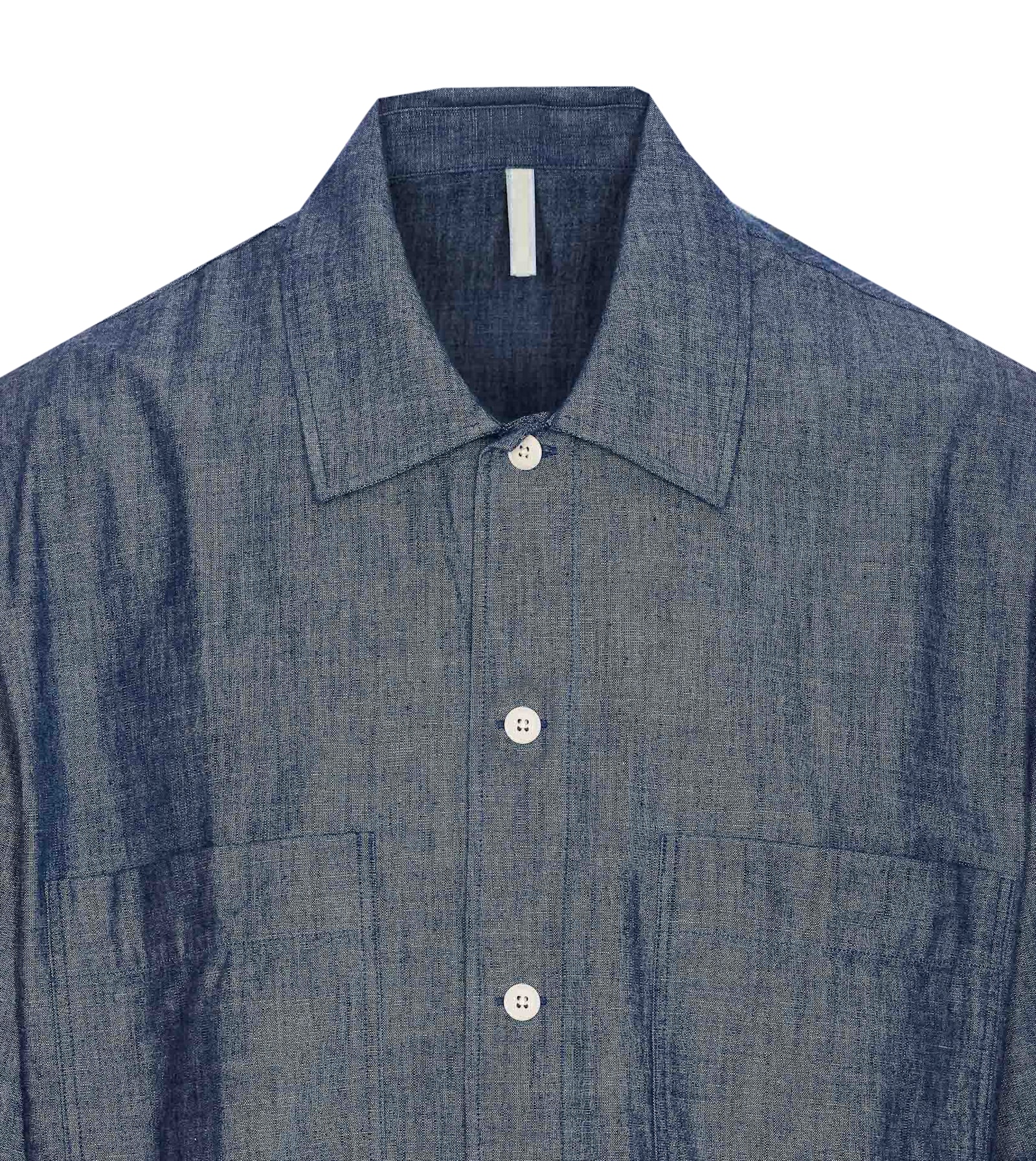 Sunflower Classic Cotton Shirt With Front Button Fastening In Blue