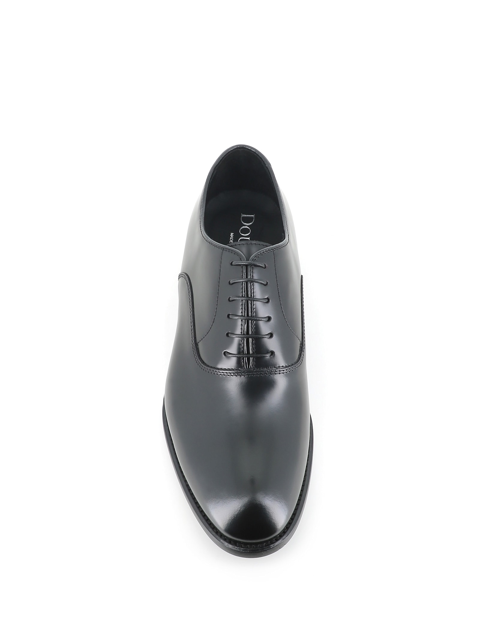 Doucal's Black Leather Oxford Shoes In Black