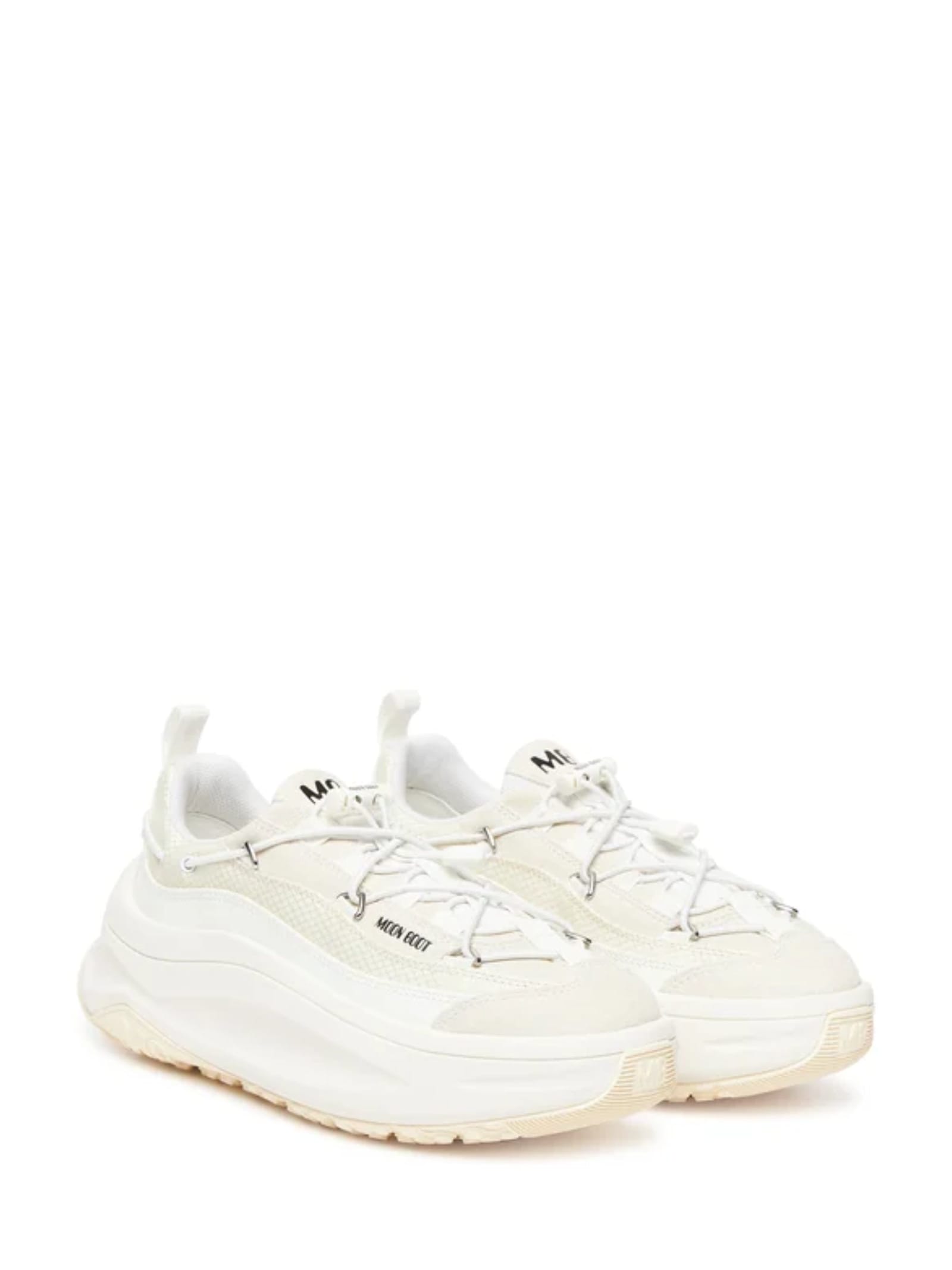 Moon Boot Sneakers Moon247 In Pelle E Tessuto Colore Bianco In White
