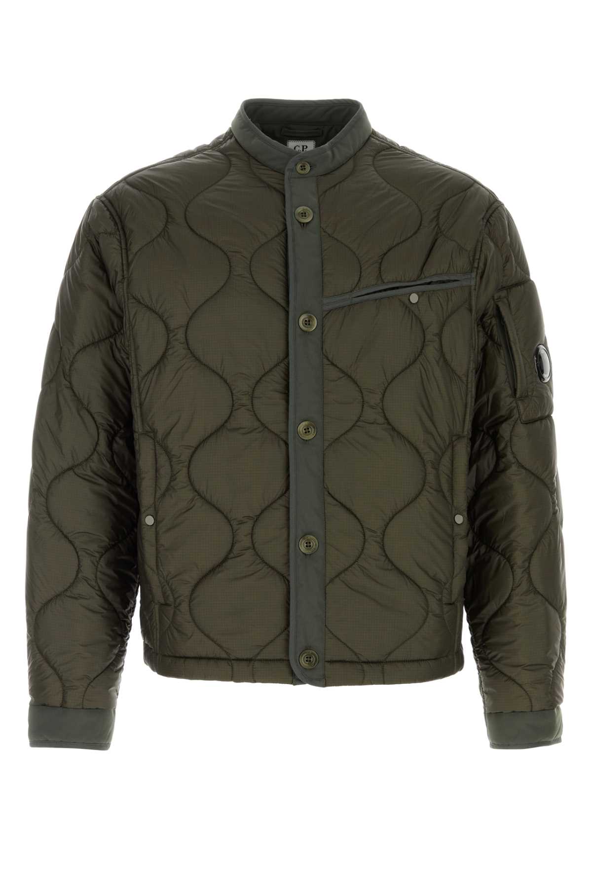 Shop C.p. Company Army Green Nylon Jacket In Grapeleaf