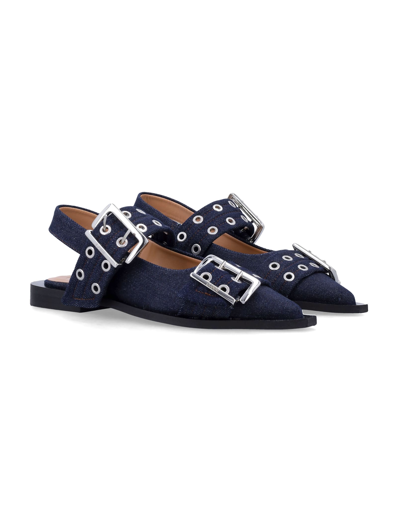 GANNI FEMININE BUCKLE BALLERINAS 