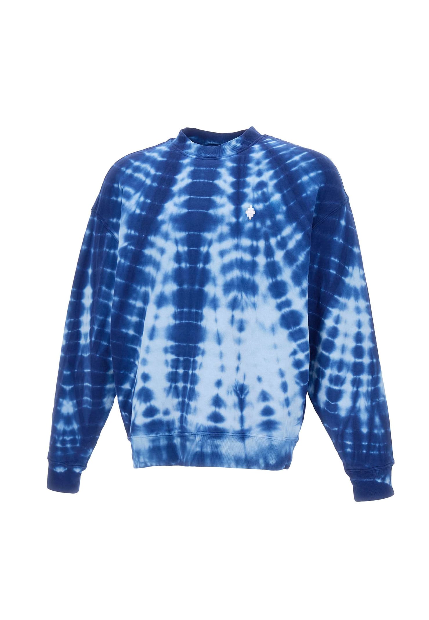 Marcelo Burlon County Of Milan Aop Soundwaves Cotton Sweatshirt In Blue