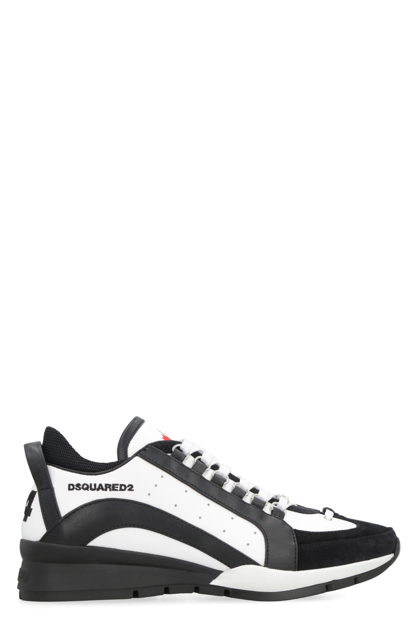 Shop Dsquared2 Legendary Leather Low-top Sneakers In Bianco