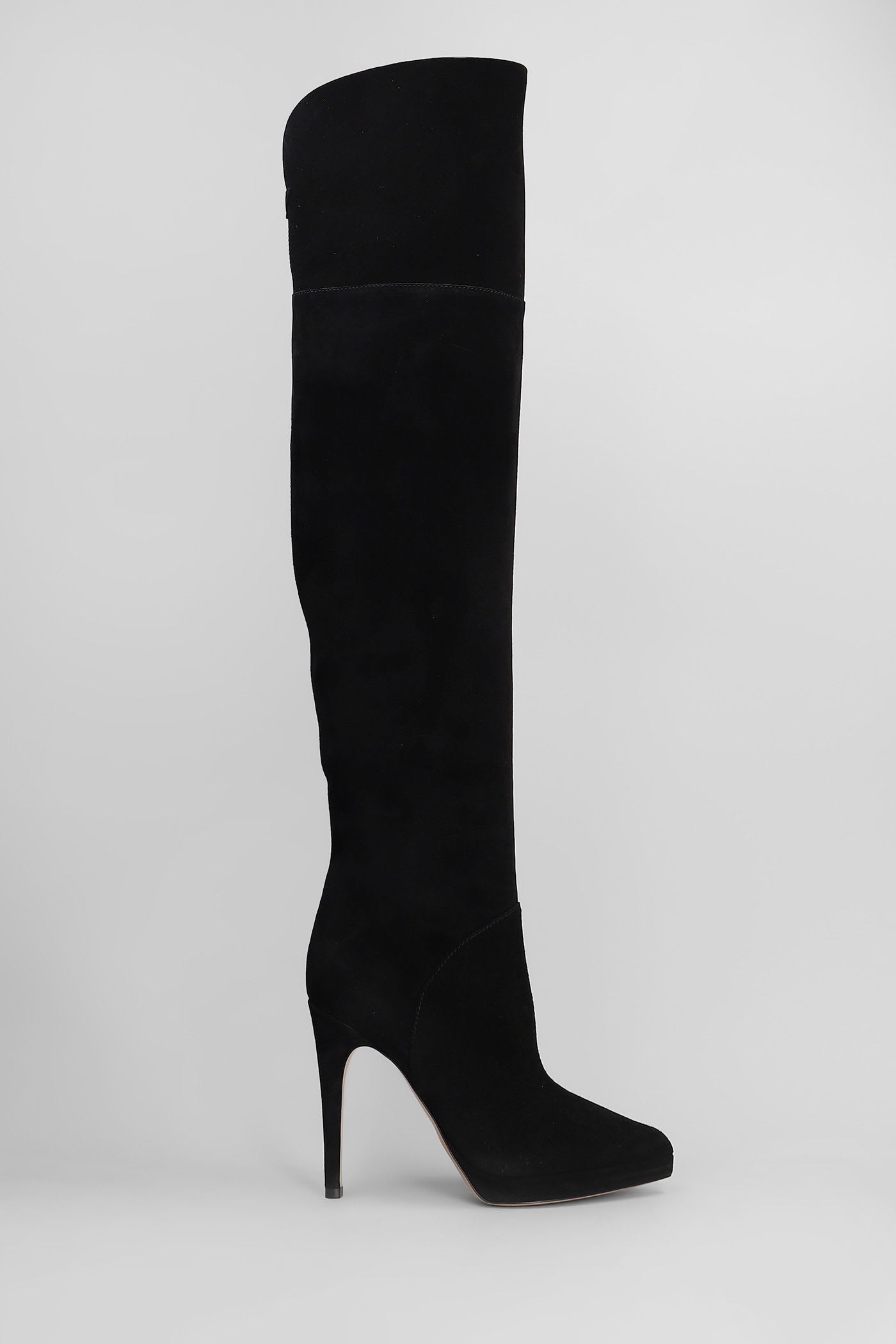 High Heels Boots In Black Suede