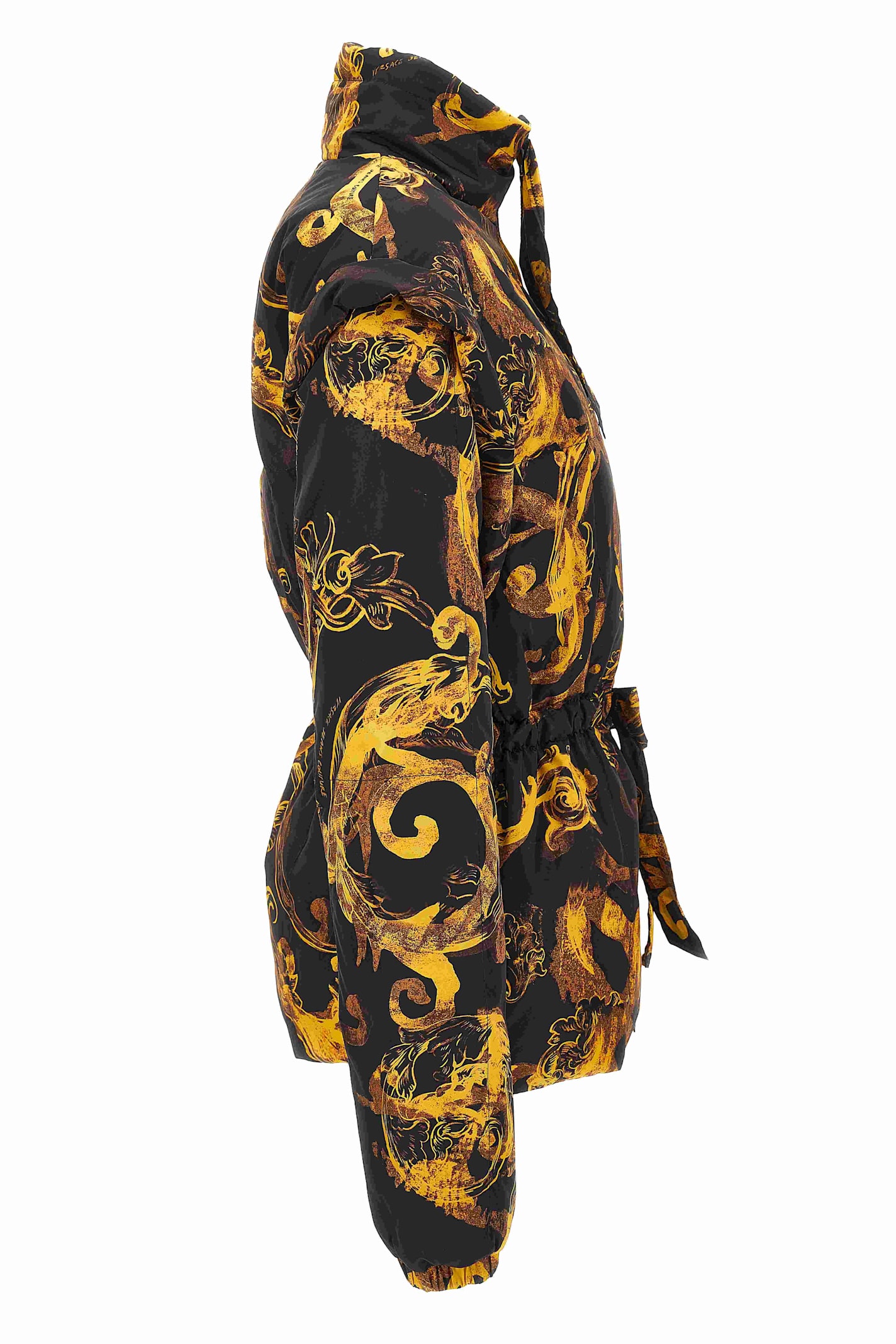 Versace Jeans Couture Barocco-print Down Jacket In Black