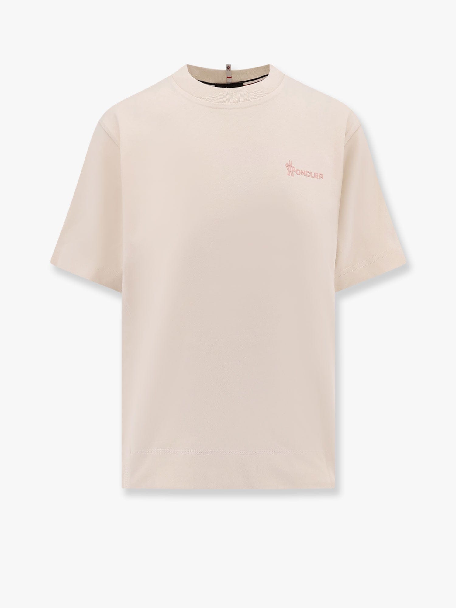 Moncler T-shirt In Cotone Con Logo Frontale In White
