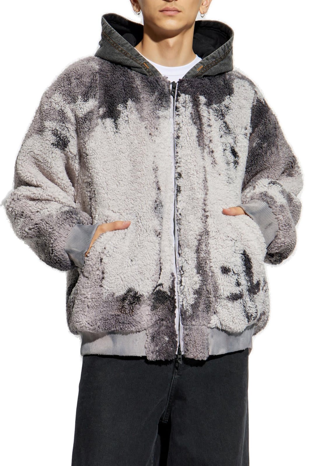 Shop Diesel Tie-dyed Teddy Jacket In R