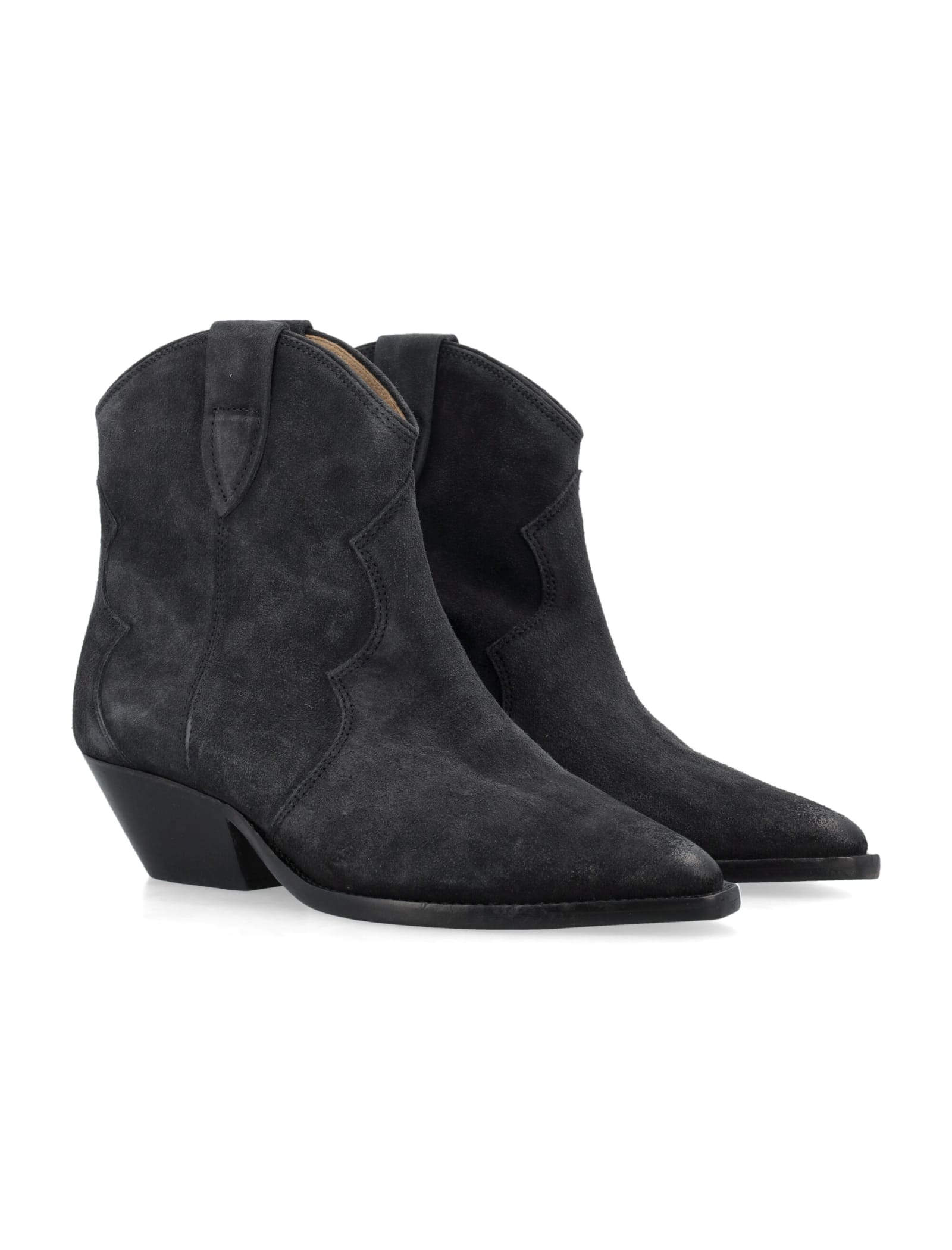 Shop Isabel Marant Dewina Suede Boots In Faded Black