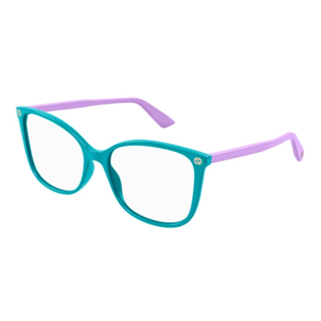 Shop Gucci Square Frame Glasses In 015 Green Violet Transpar