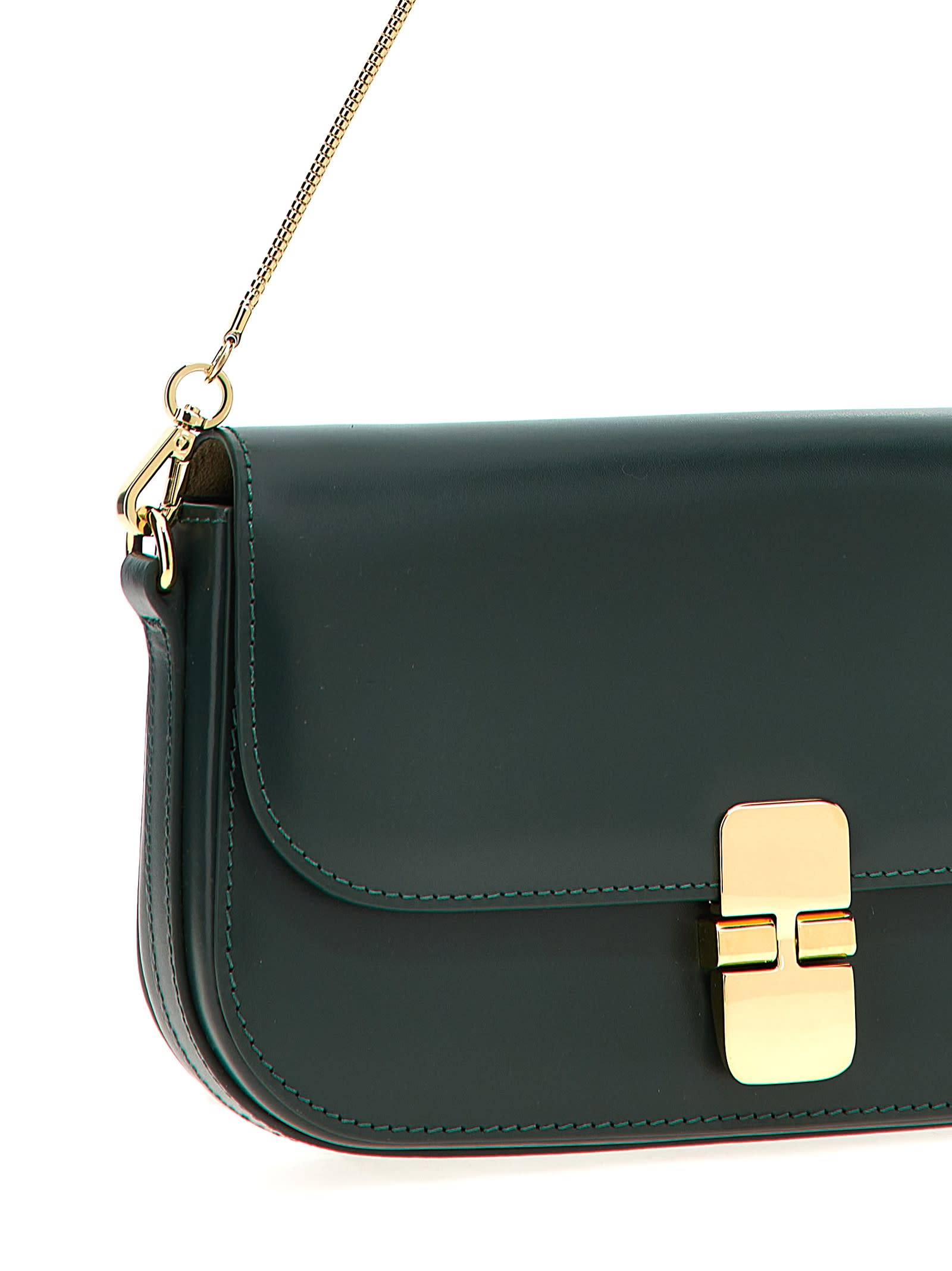 Shop Apc Grace Chaine Clutch In Green