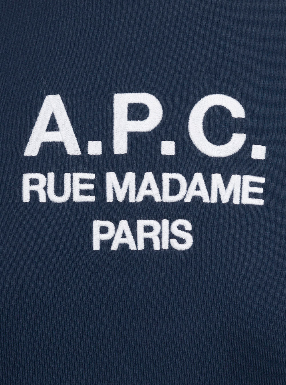 Shop Apc Blue Tina Sweatshirt In Fleece Cotton With Logo Embroidery To The Chest A.p.c. Woman