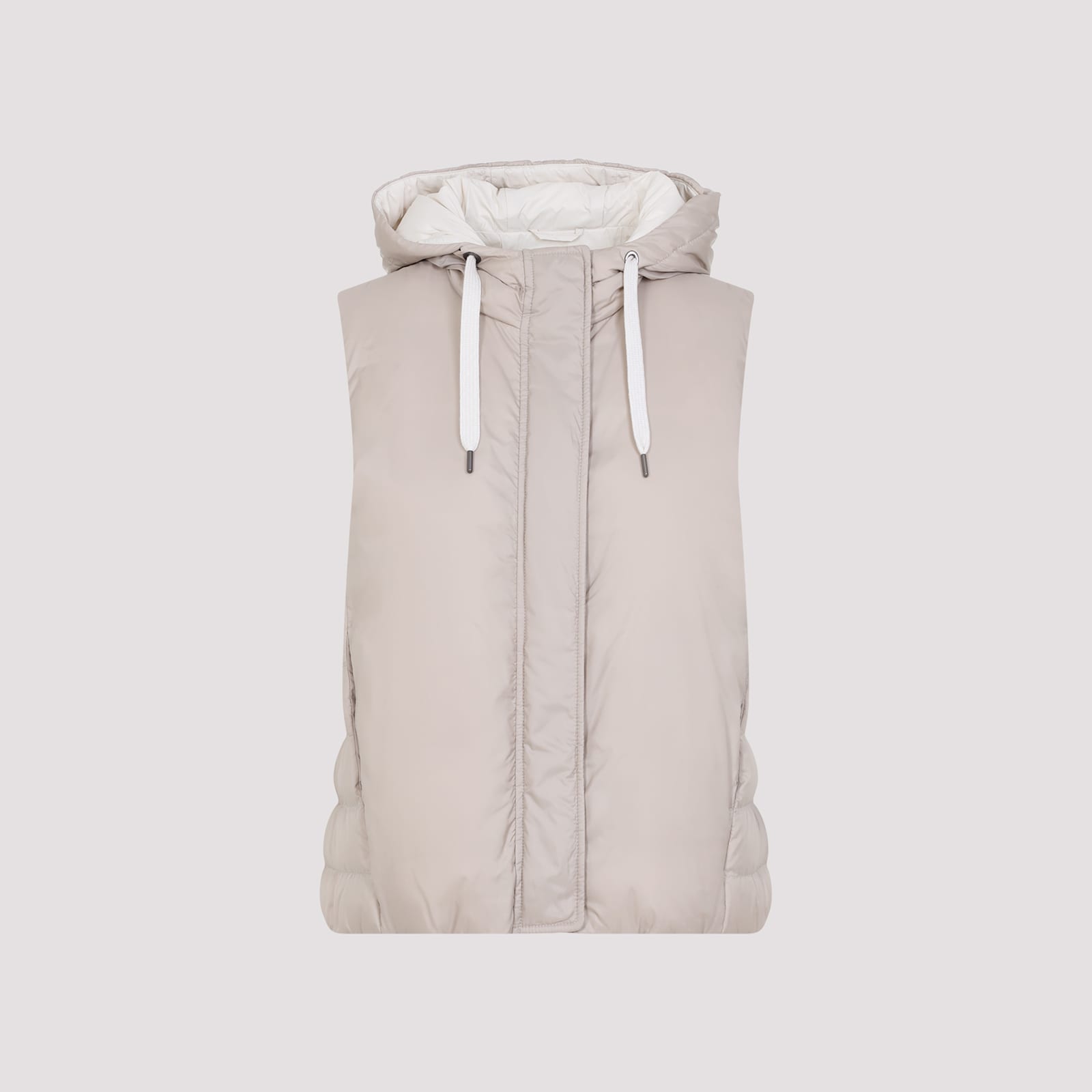 Brunello Cucinelli Hooded Sleeveless Waistcoat In Neutral