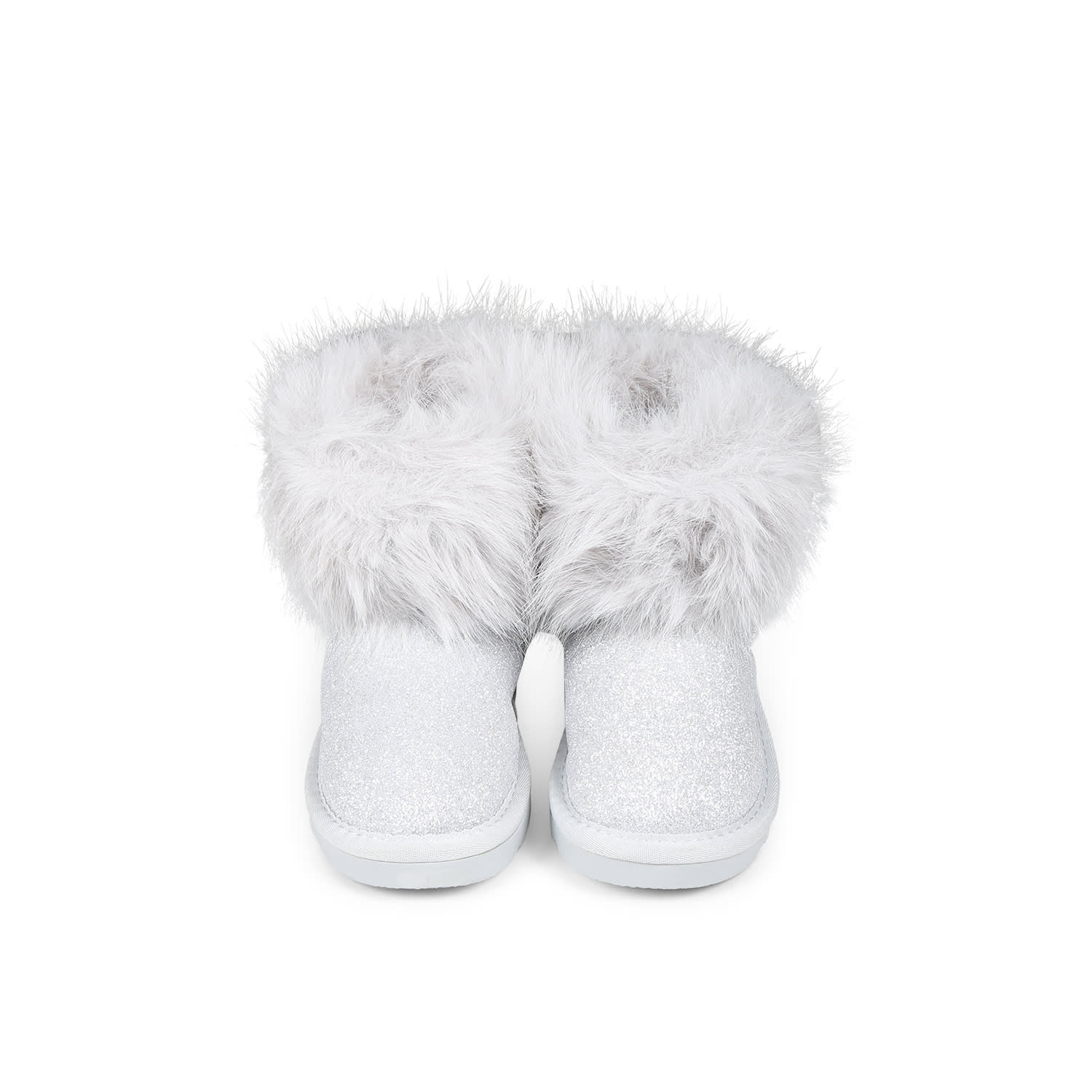 Monnalisa Silver Ankle Boots For Girl With Herat In Silver
