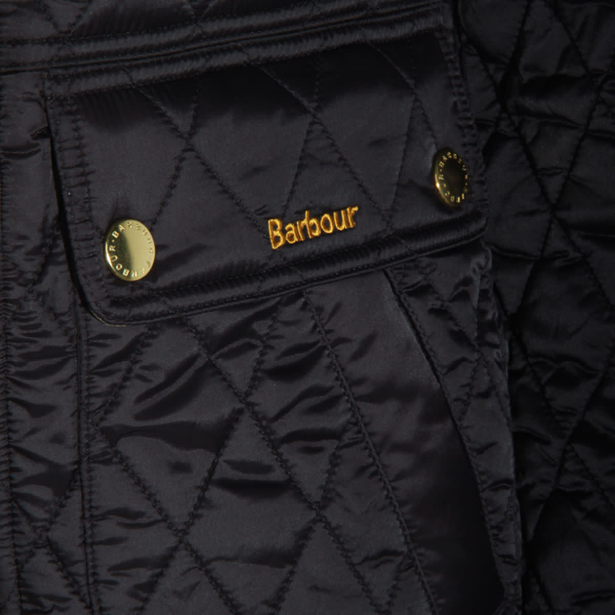 Barbour Diamond-quilted Zip-front Coat In Black