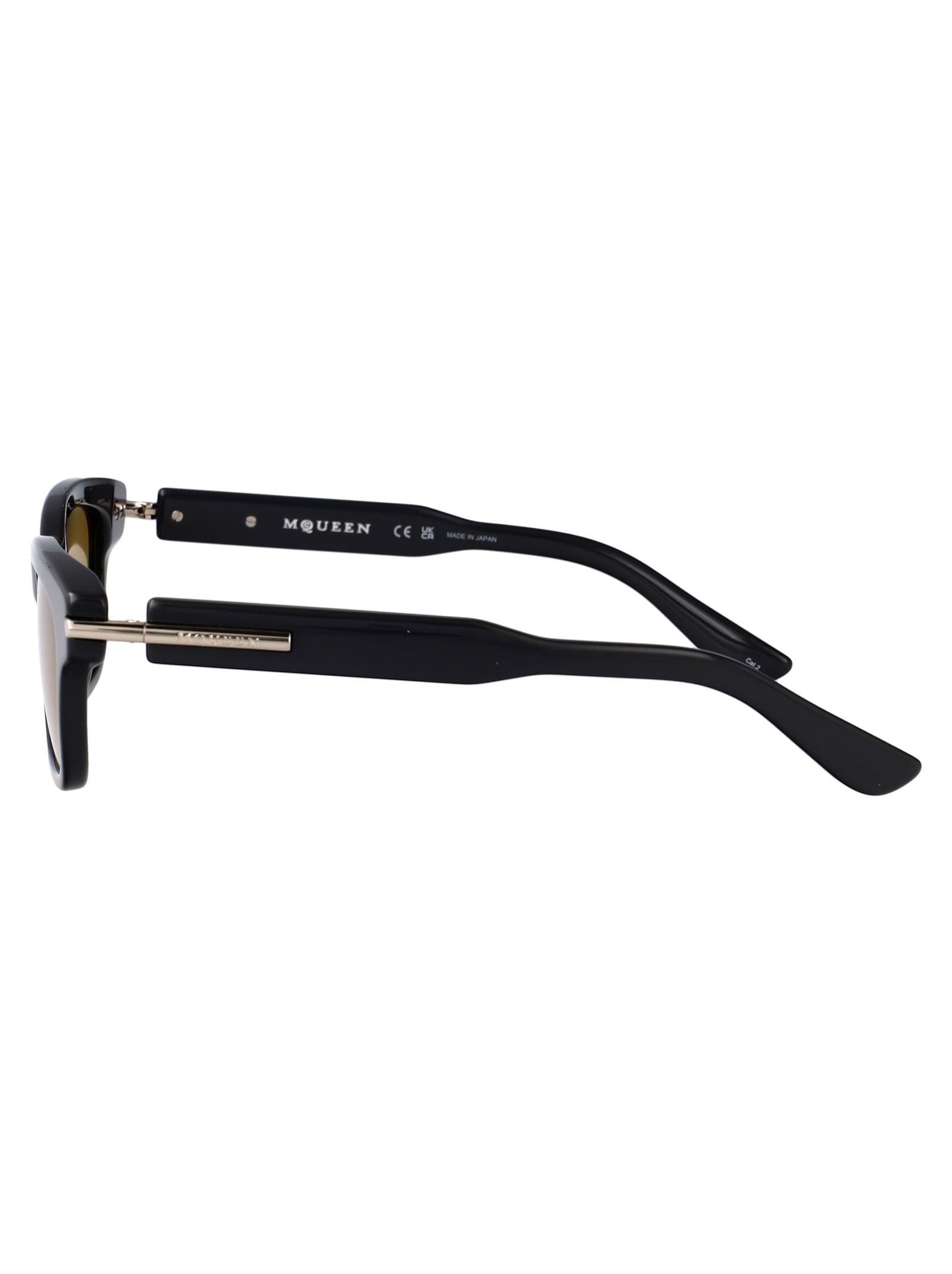 Alexander Mcqueen Grey-grey-yellow Recycled Acetate Sunglasses In Neutral