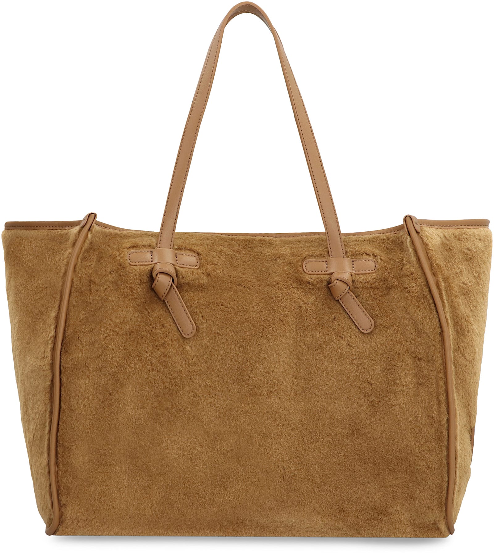 Shop Gianni Chiarini Marcella Faux Fur Tote In Beige