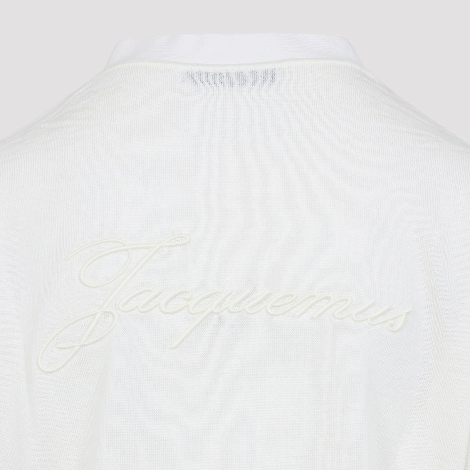 Jacquemus Knit Cardigan With Ribbed Cuffs And V-neckline In White