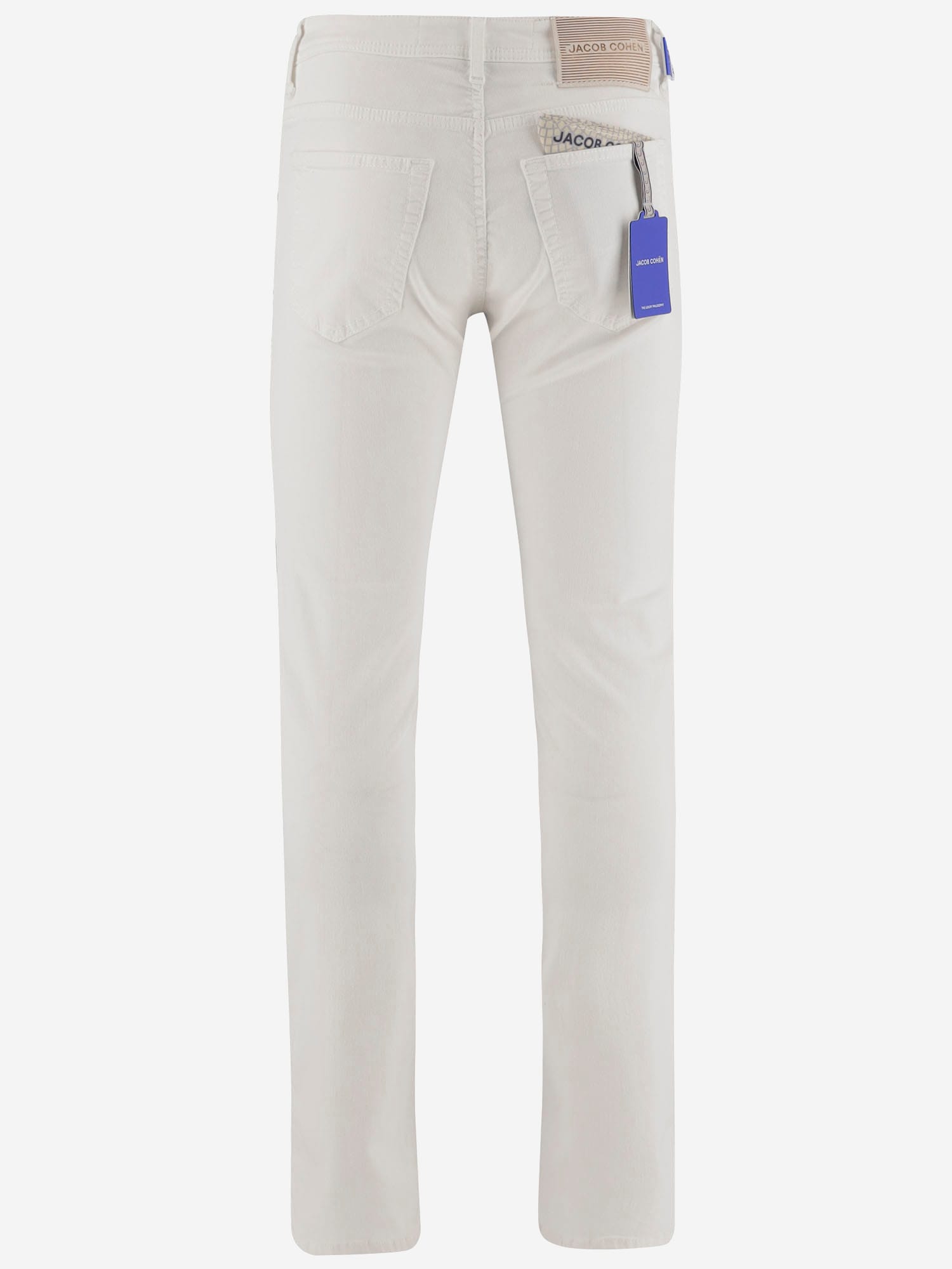 Jacob Cohen Stretch Cotton Blend Pants In White