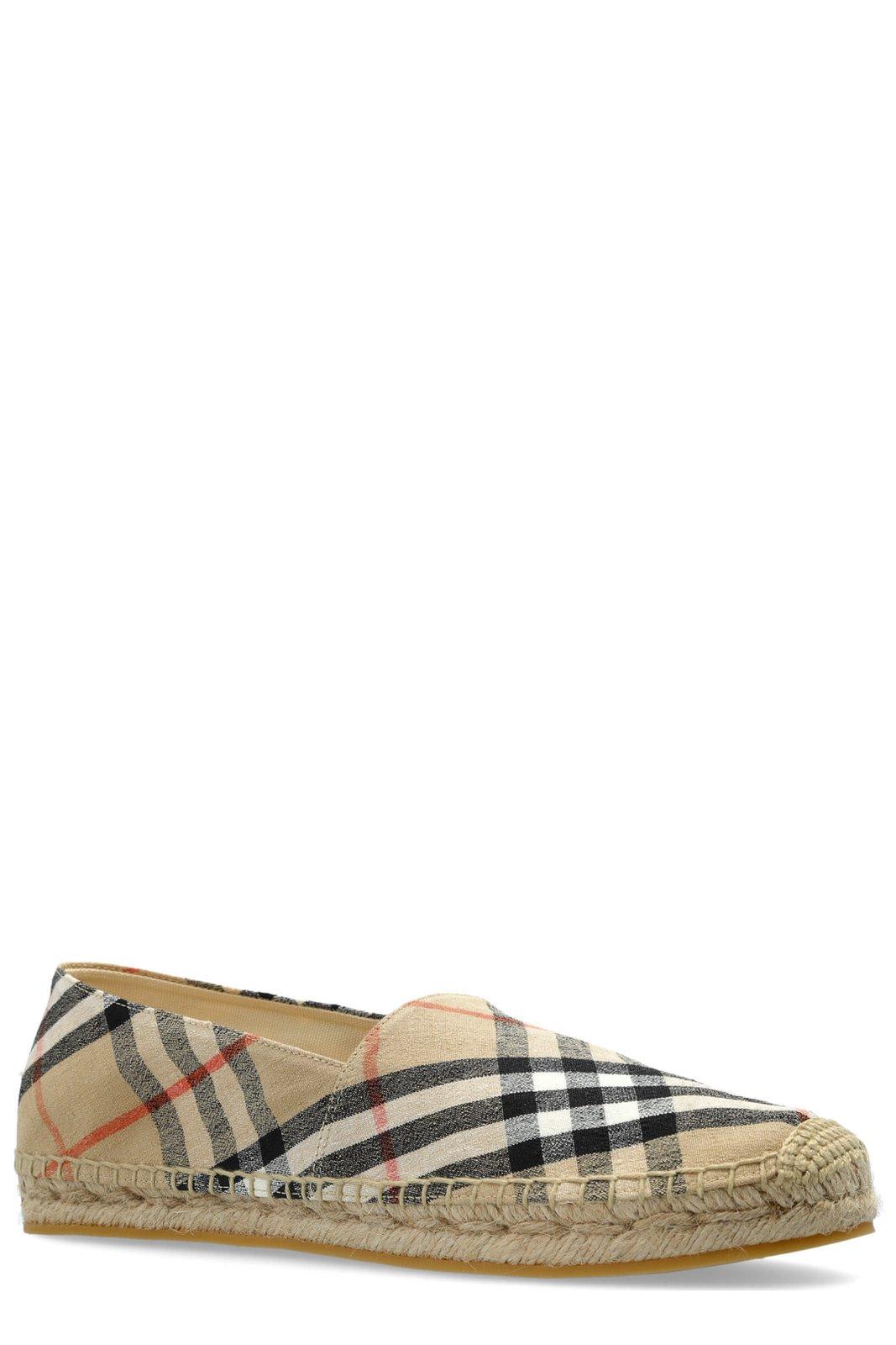 Burberry Canvas Check Pattern Espadrilles With Round Toe