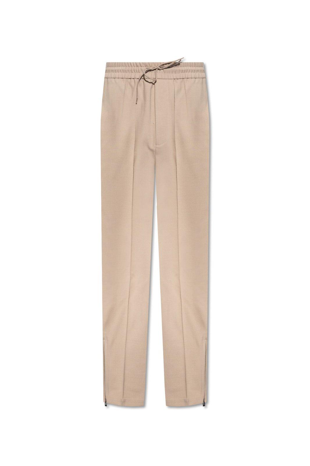 Shop Emporio Armani Pleat Front Trousers  In Rope