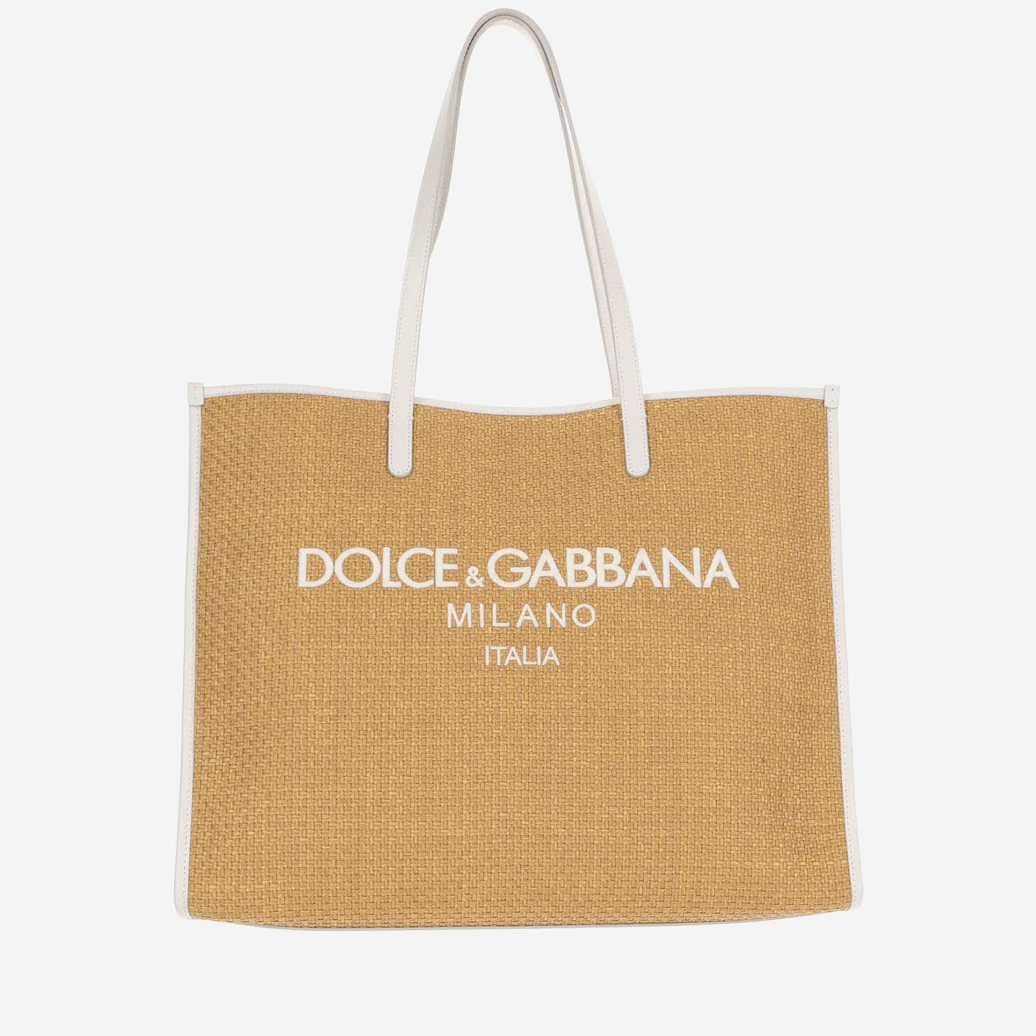 Dolce & Gabbana Large Shopping Bag In Miele/latte