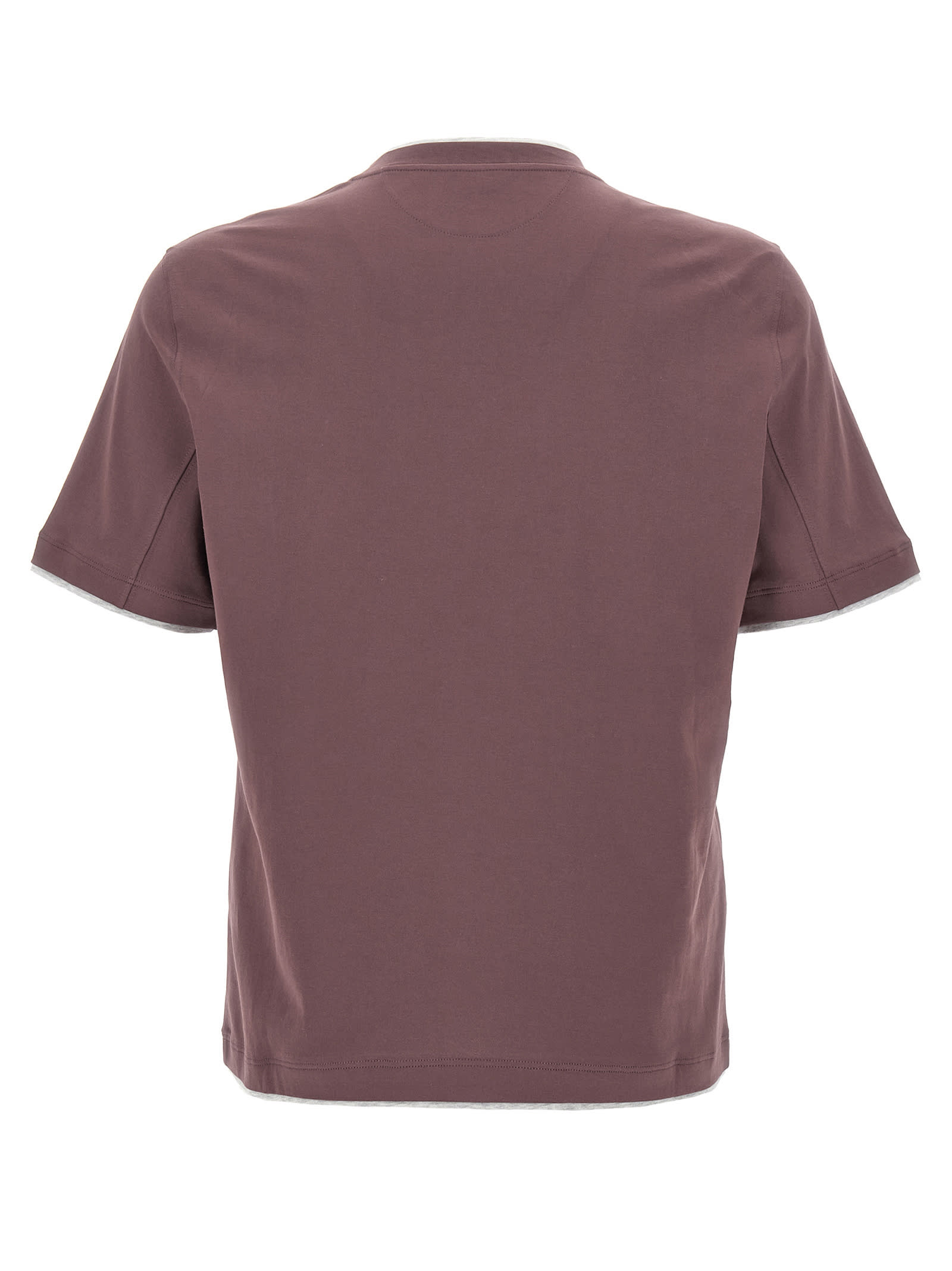 Shop Brunello Cucinelli Layered T-shirt In Purple