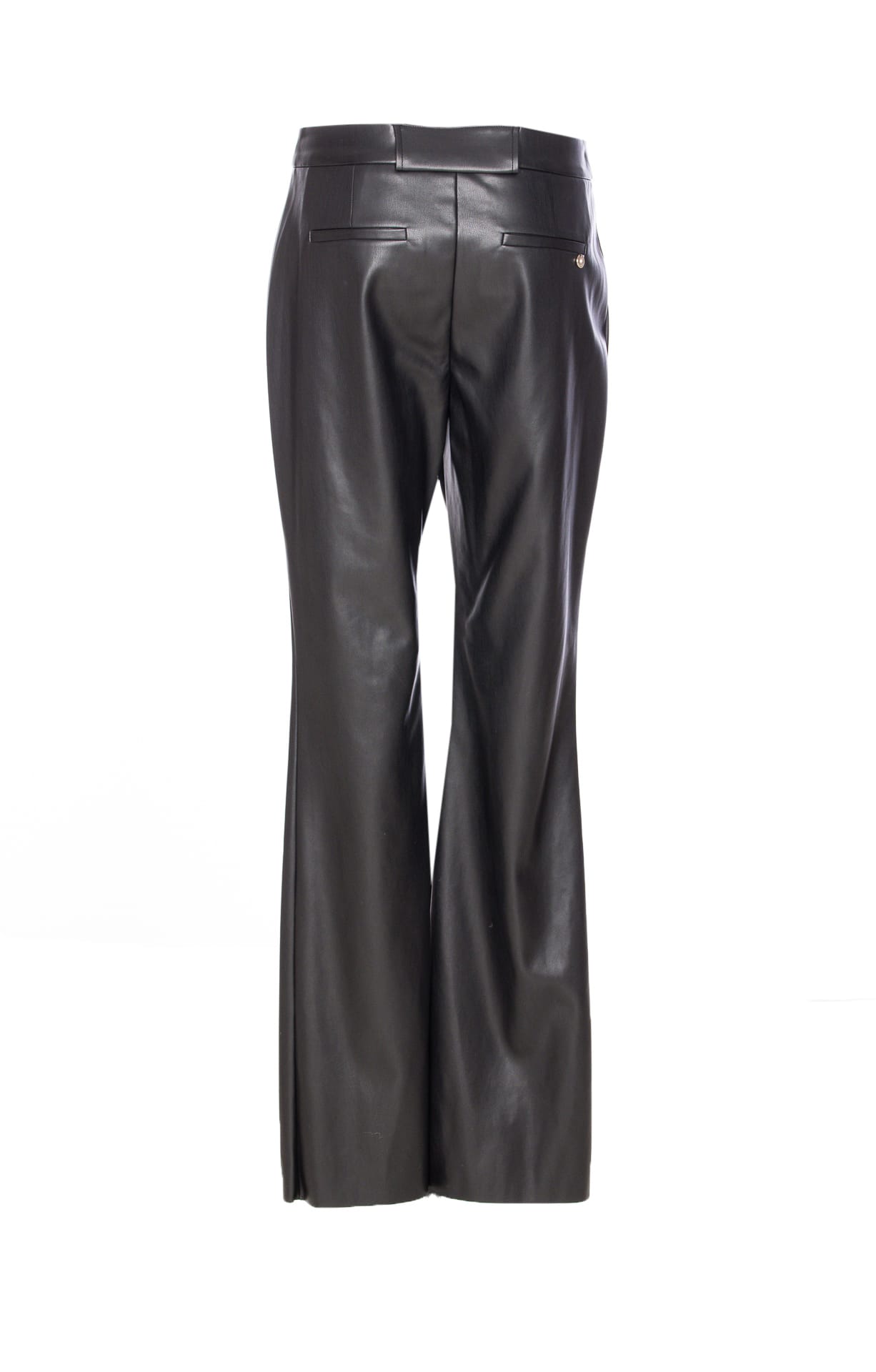 Liu •jo Flare Trousers In Coated Fabric In Black