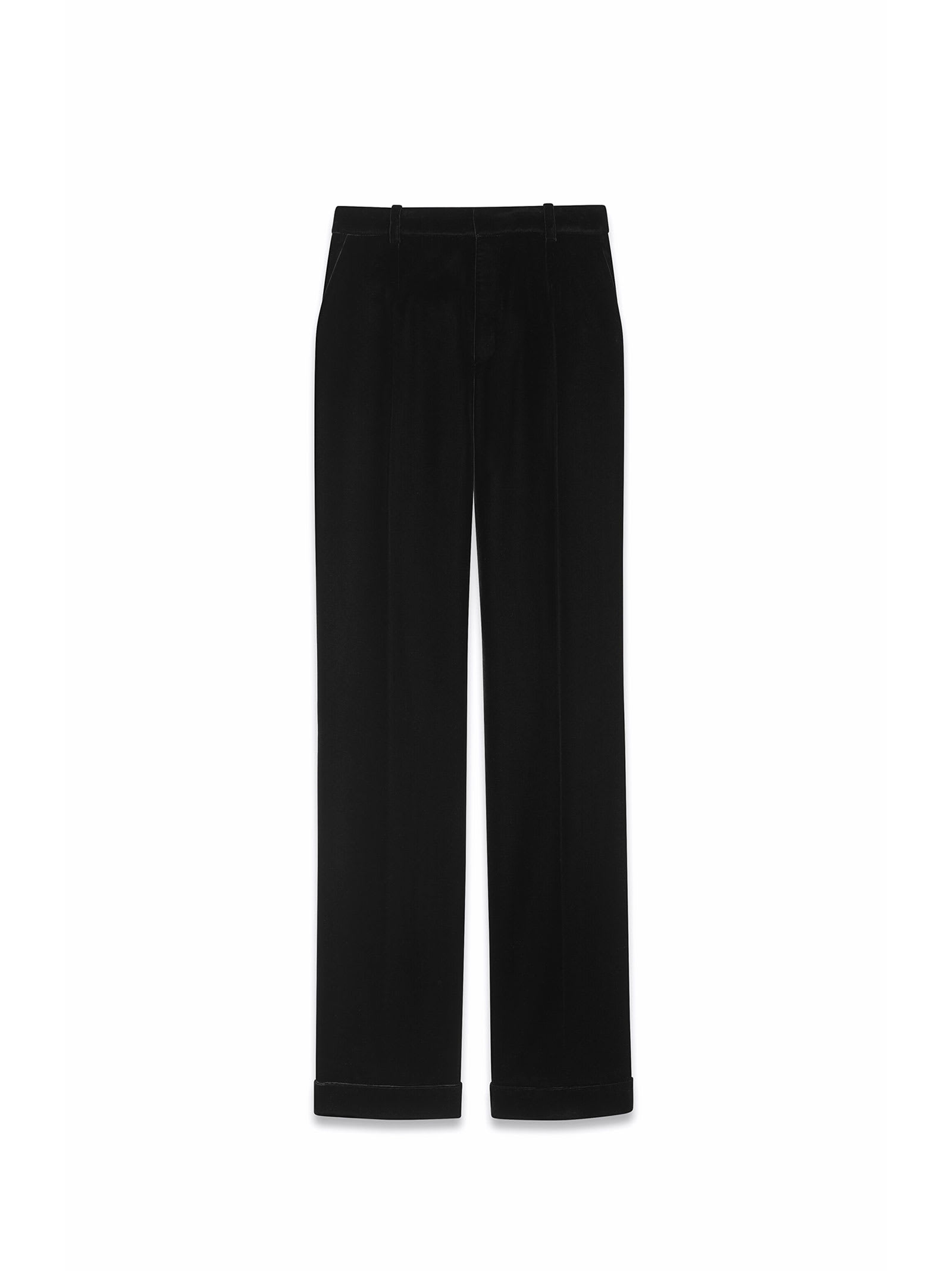 SAINT LAURENT TAILORED PANTS IN CUPRO VELVET