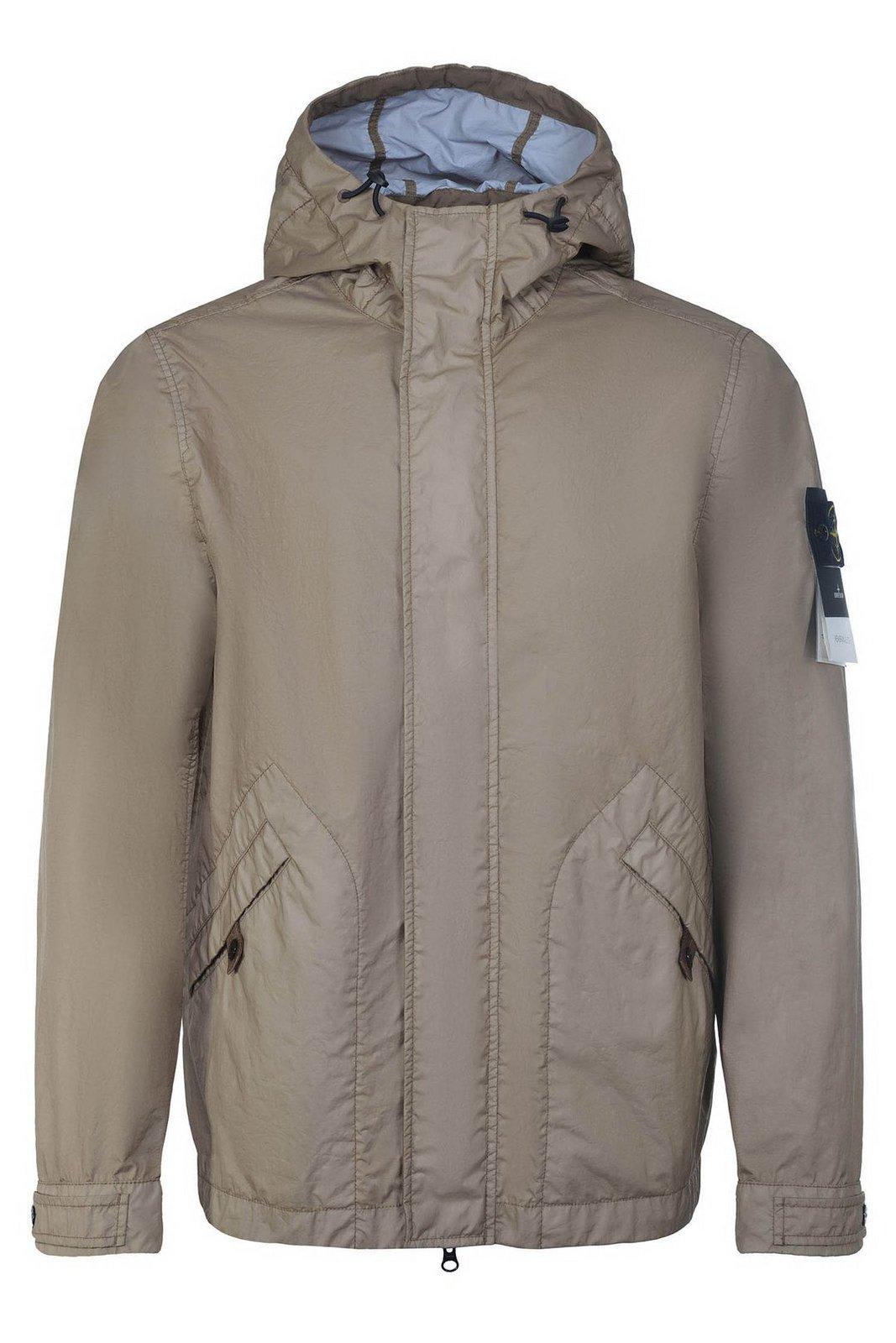Compass Patch Hooded Jacket - Stone Island - Modalova