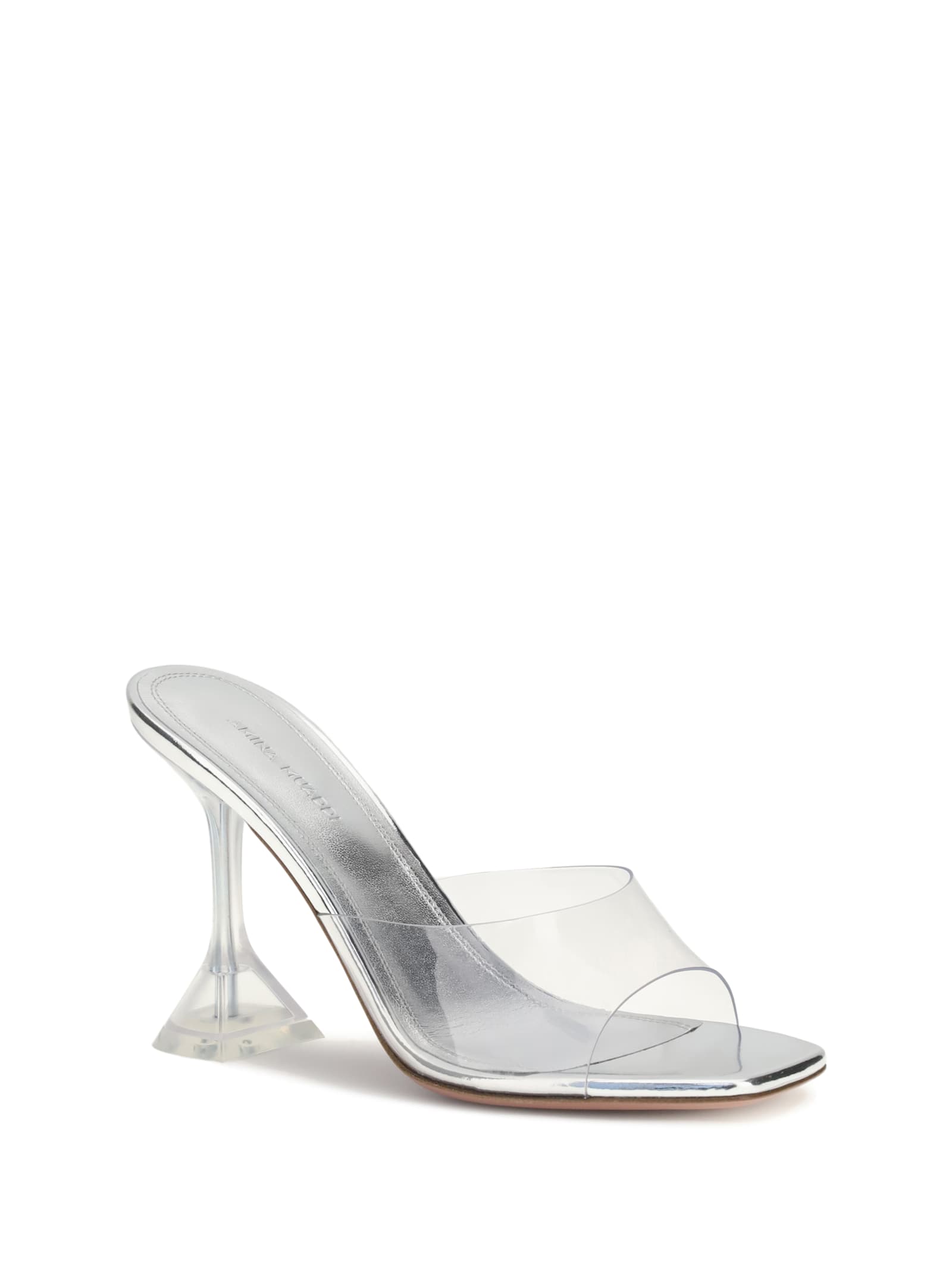 Amina Muaddi Transparent Pvc Lupita Glass Mules