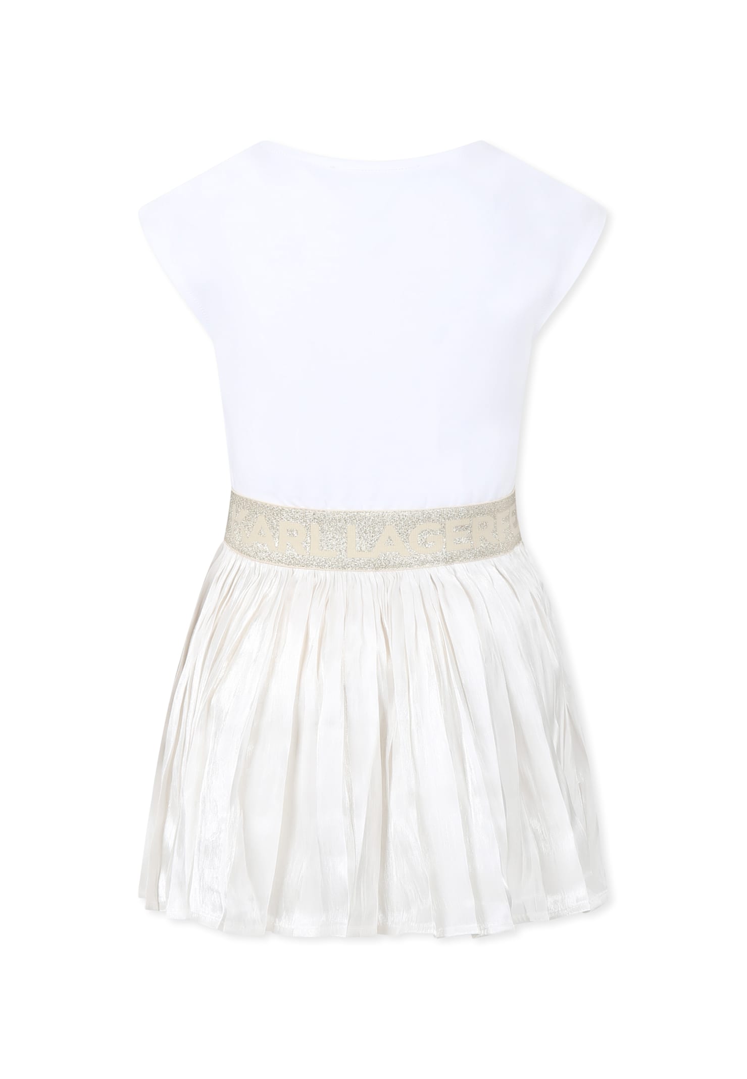 Shop Karl Lagerfeld White Dress For Girl With Logo