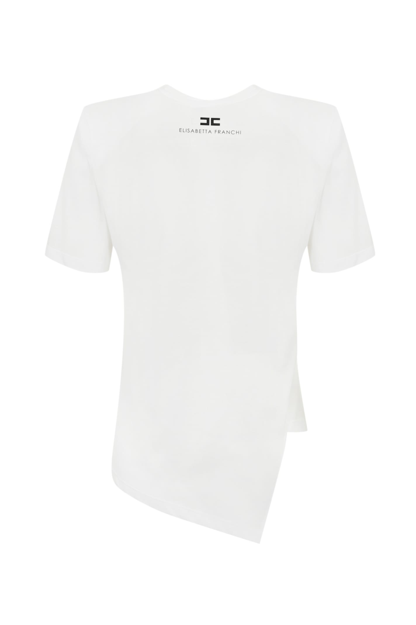 Elisabetta Franchi Lettering Cotton T-shirt In White