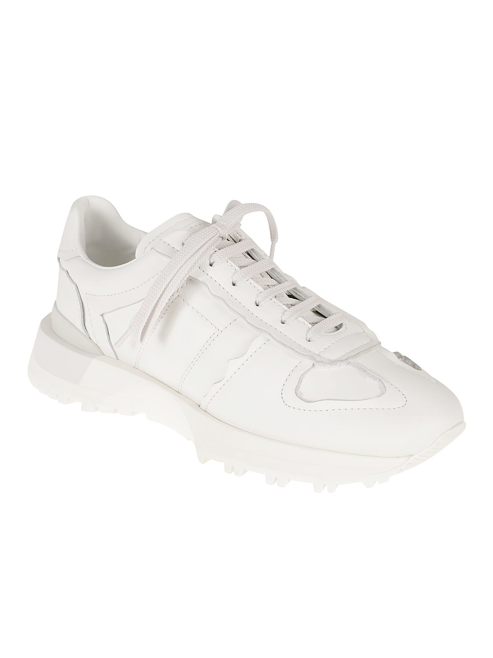 Maison Margiela Mm22 Solid Color Leather Low Top Sneakers In Transparent
