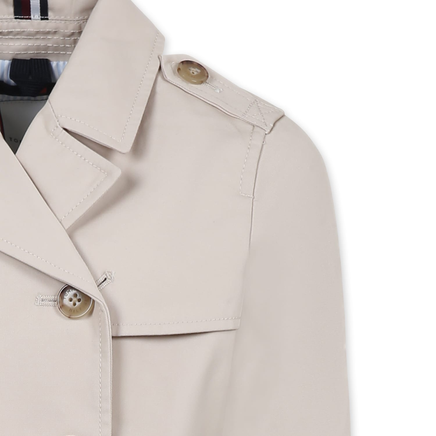 Tommy Hilfiger Long-sleeved Windbreaker In Beige