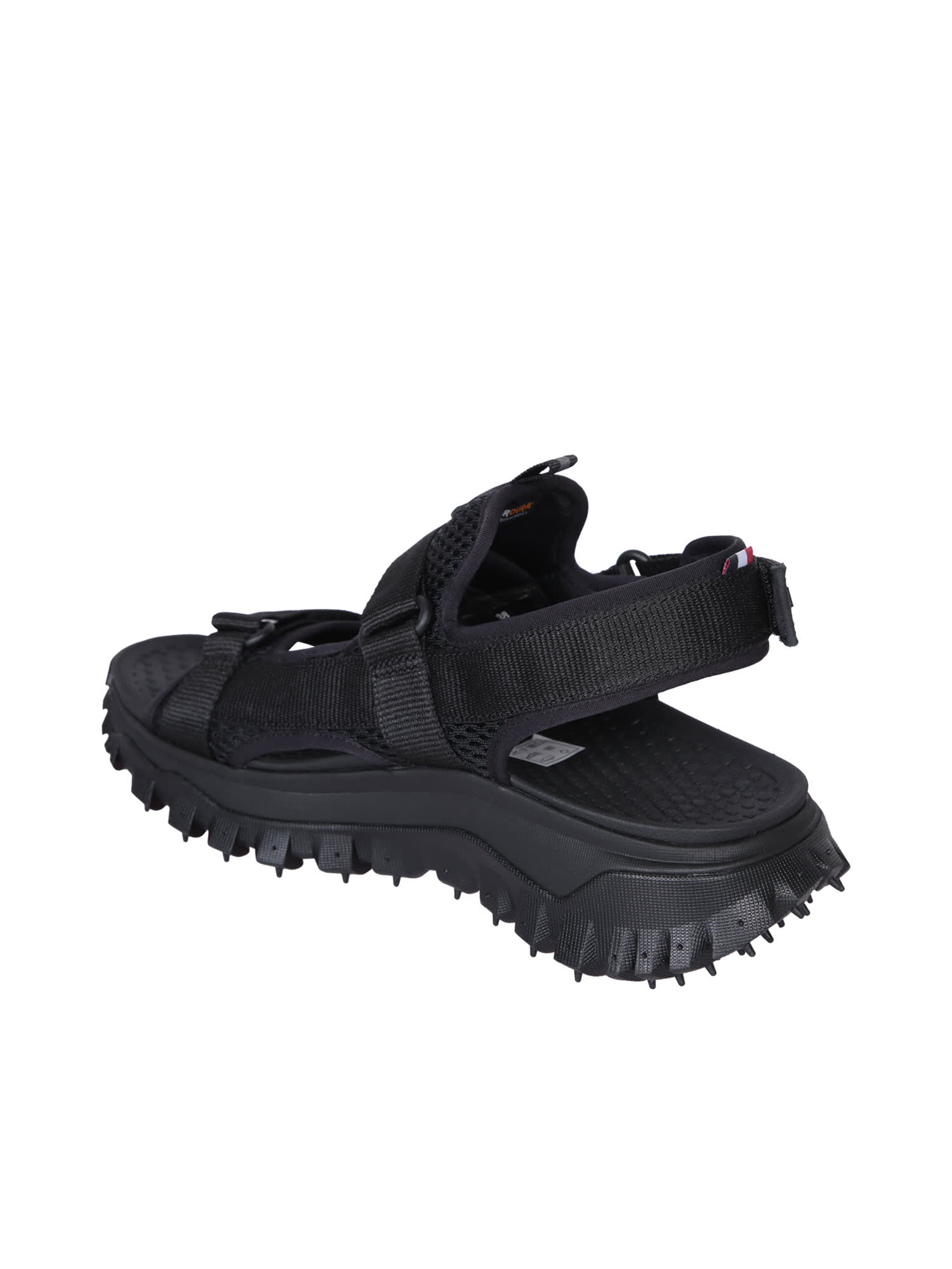 Shop Moncler Trailgrip Vela Black Sandals