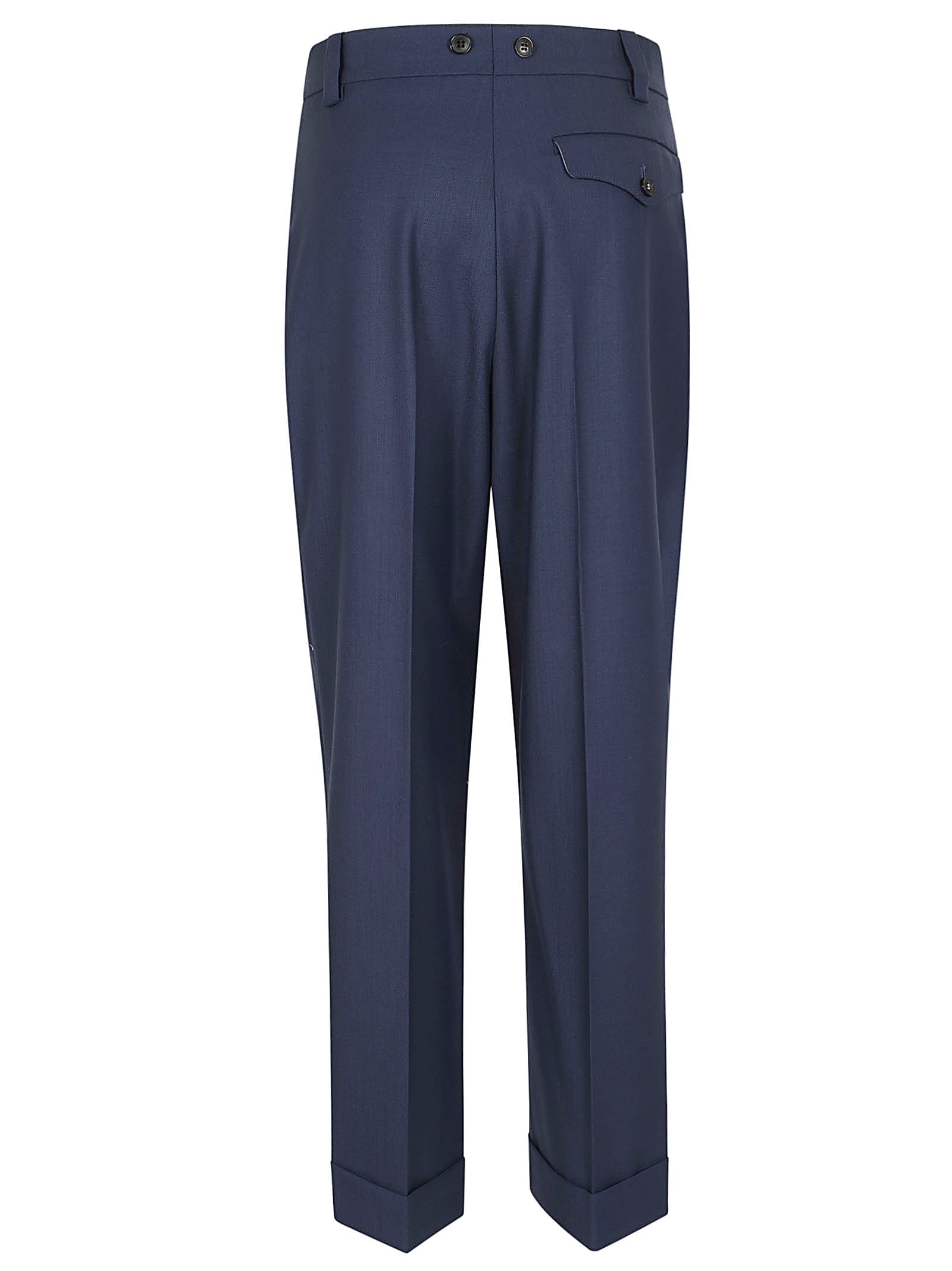 Shop Victoria Beckham Wide Leg Cropped Trouser In Heritage Blue