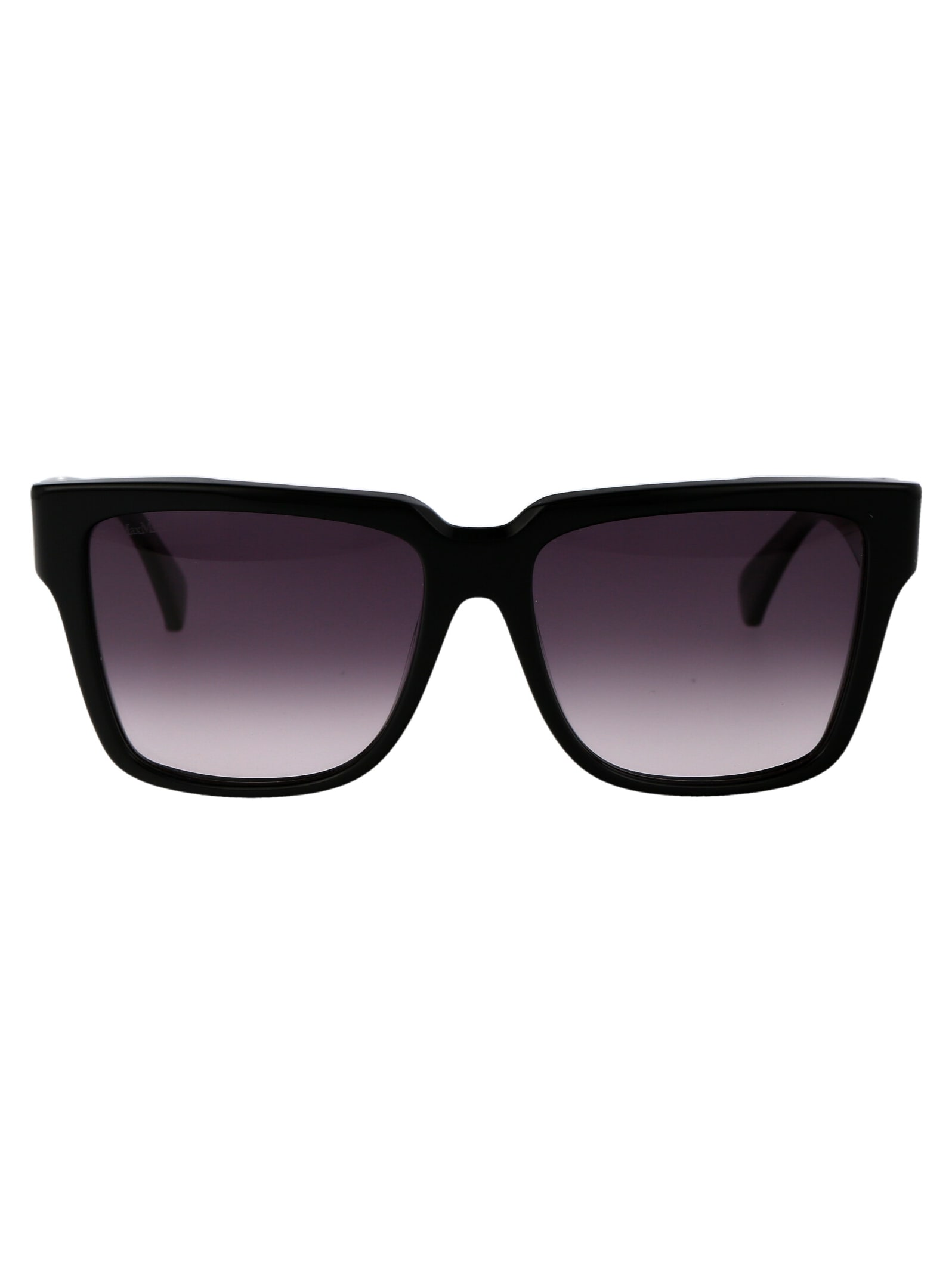 Shop Max Mara Glimpse2 Sunglasses In 01b Nero Lucido/fumo Grad