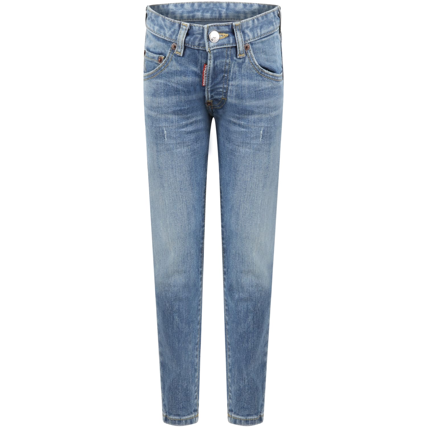 Dsquared2 Light-blue Jeans For Boy With Logo Patch