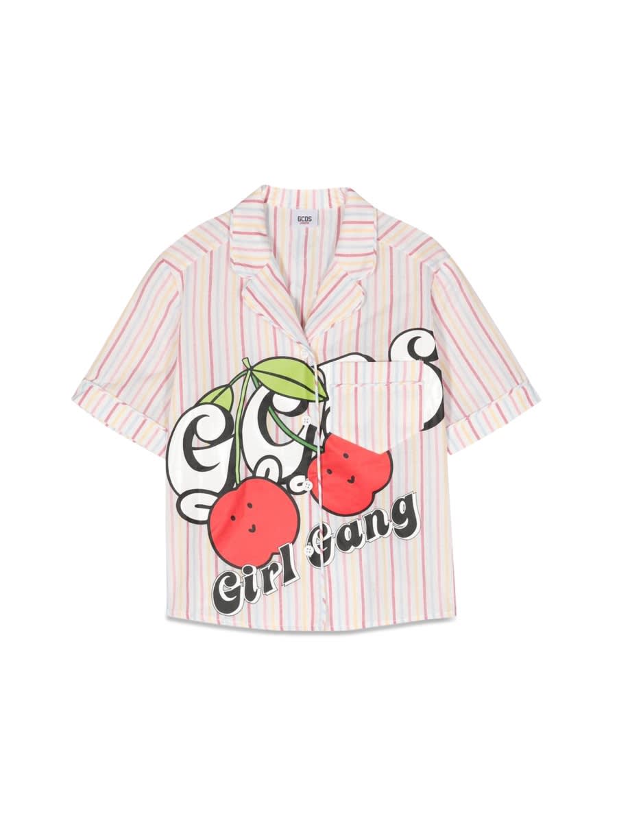 GCDS STRIPED SHIRT PRINT 