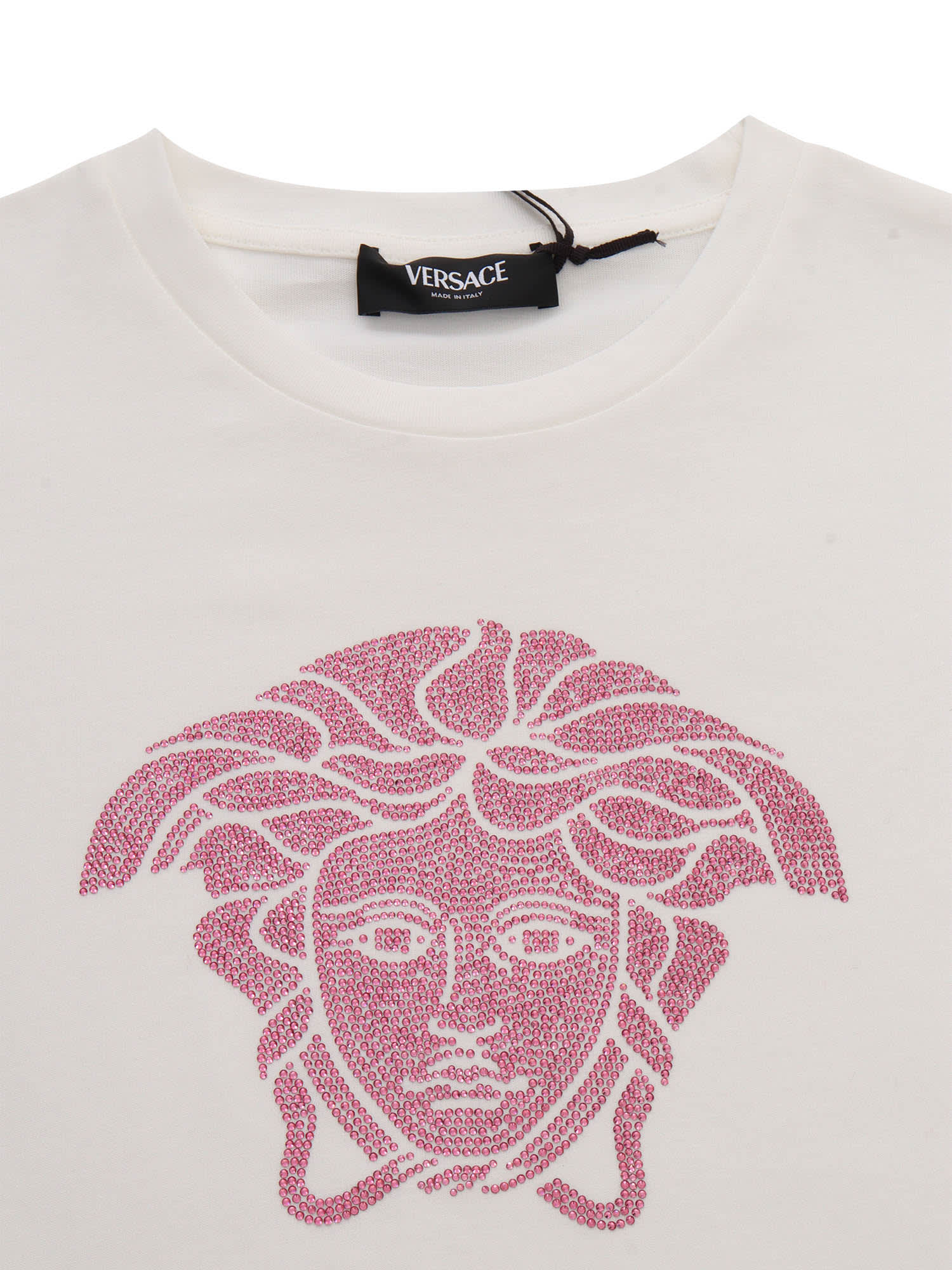 Shop Versace T-shirt With Medusa Logo In White