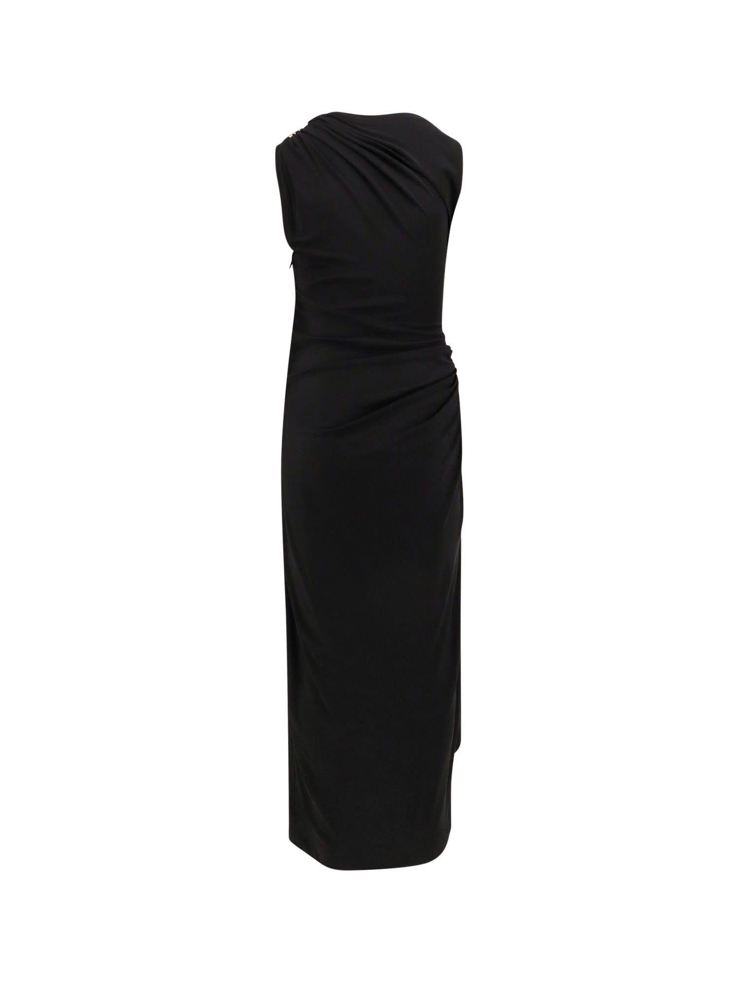 Bottega Veneta Womens Signature Metal-drop Viscose Jersey Maxi Dress Black
