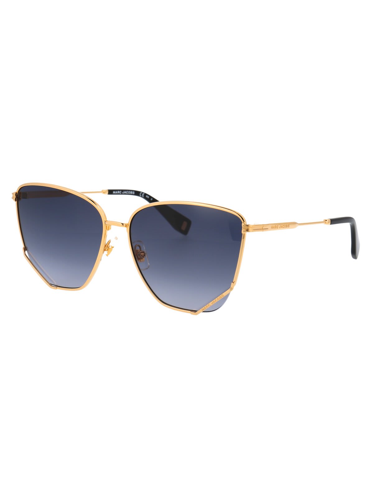 Shop Marc Jacobs Butterfly Frame Sunglasses In 001/9o Yellow Gold