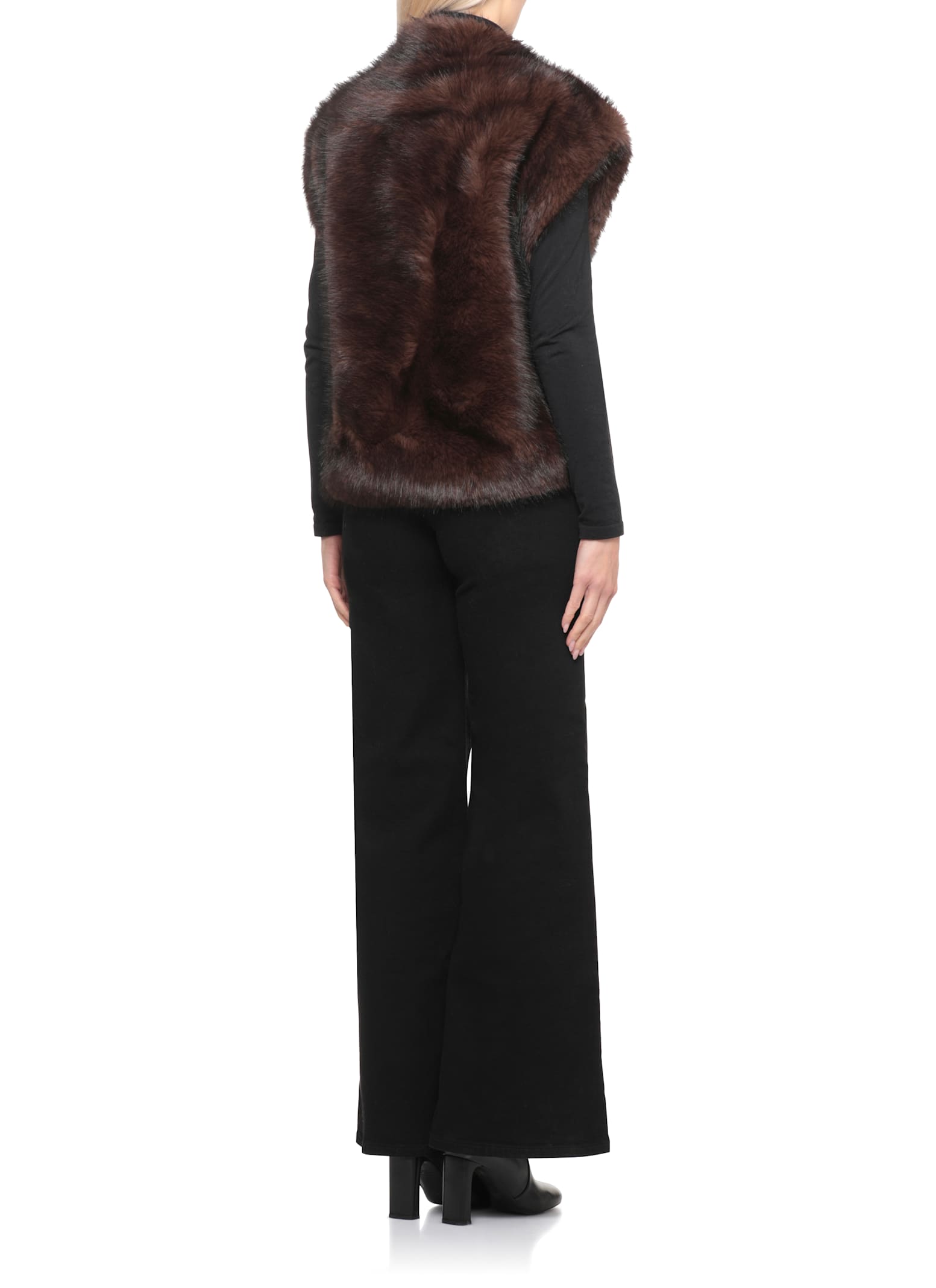 Betta Corradi Syntetic Fur Vest In Brown