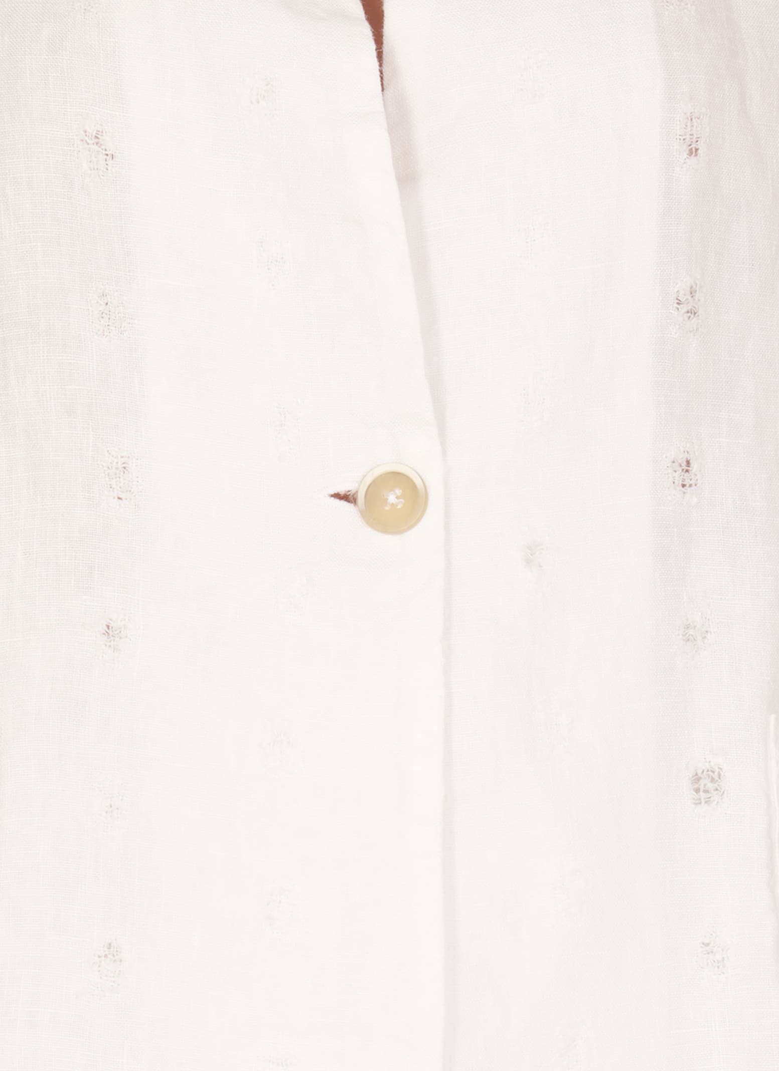 120% Lino White Linen Blazer In White