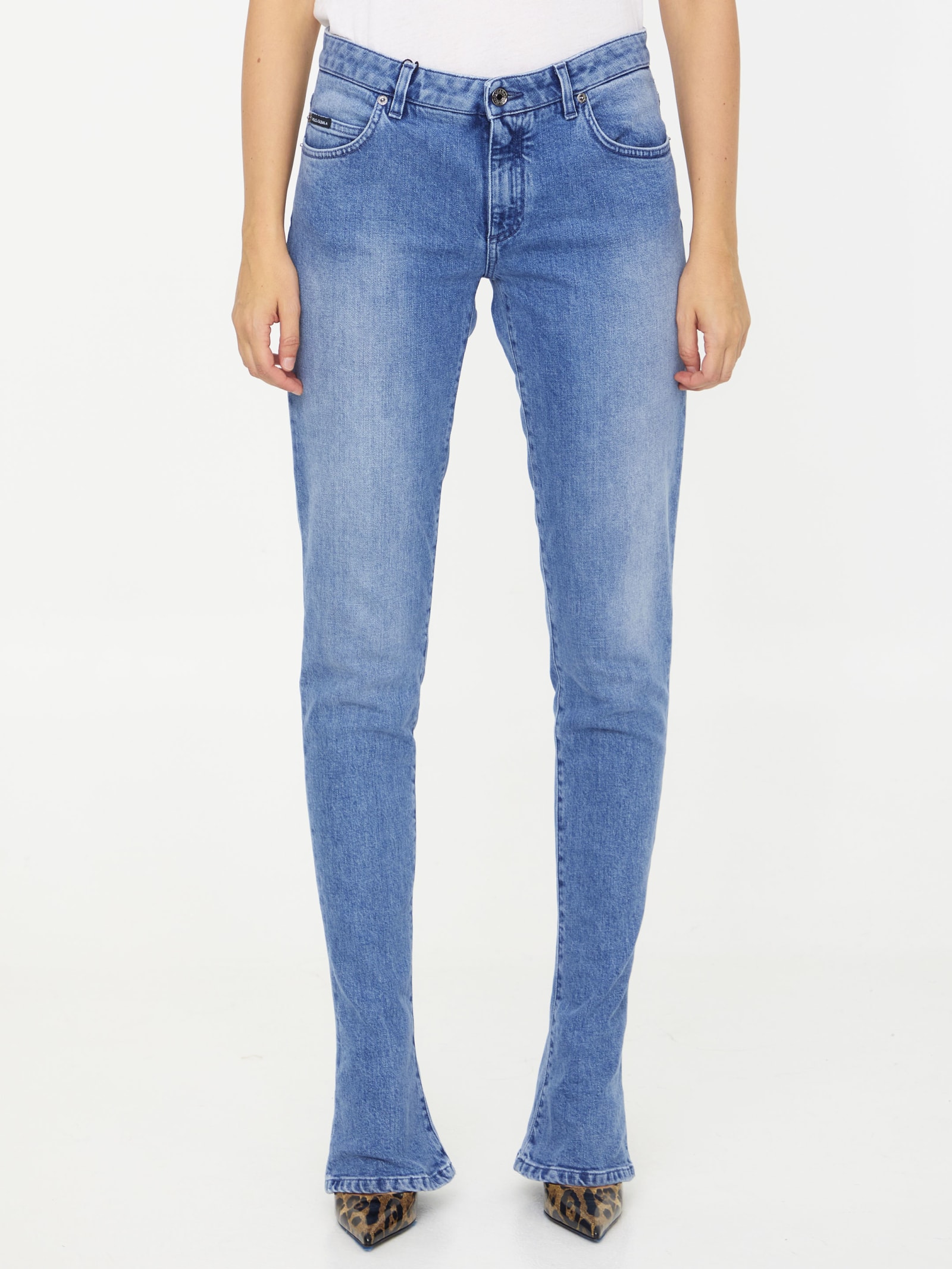 Shop Dolce & Gabbana Light-blue Denim Jeans In Light Blue