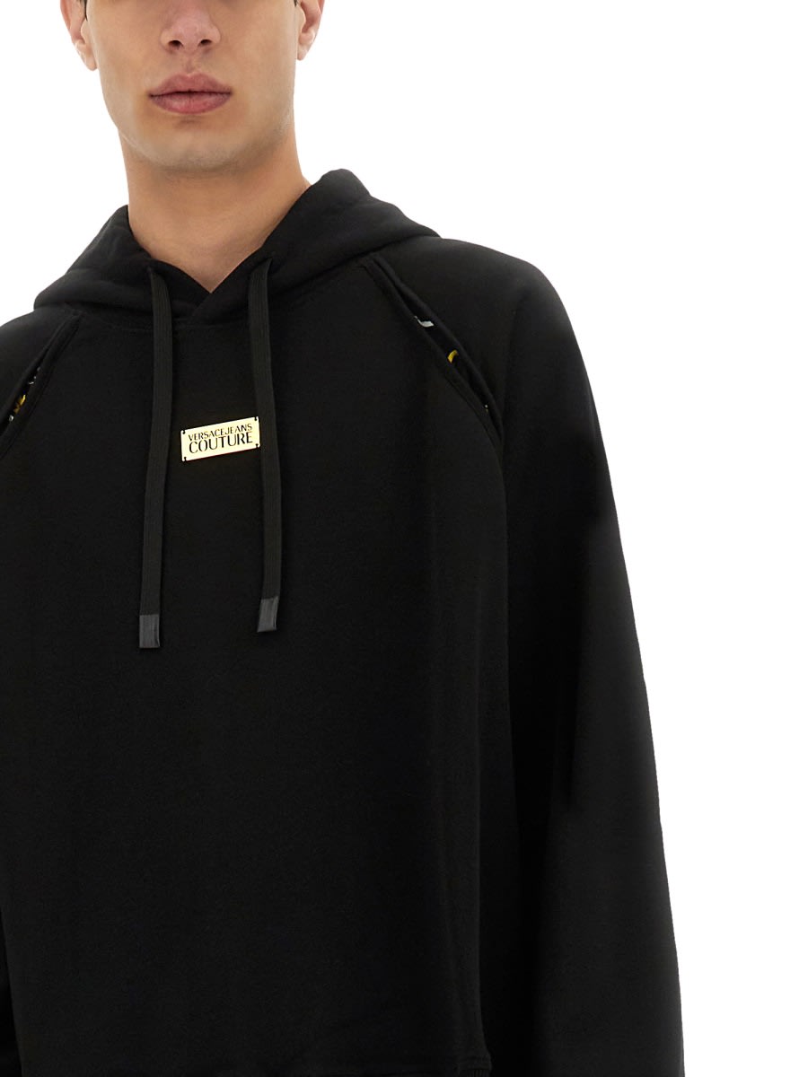Shop Versace Jeans Couture Hoodie In Black