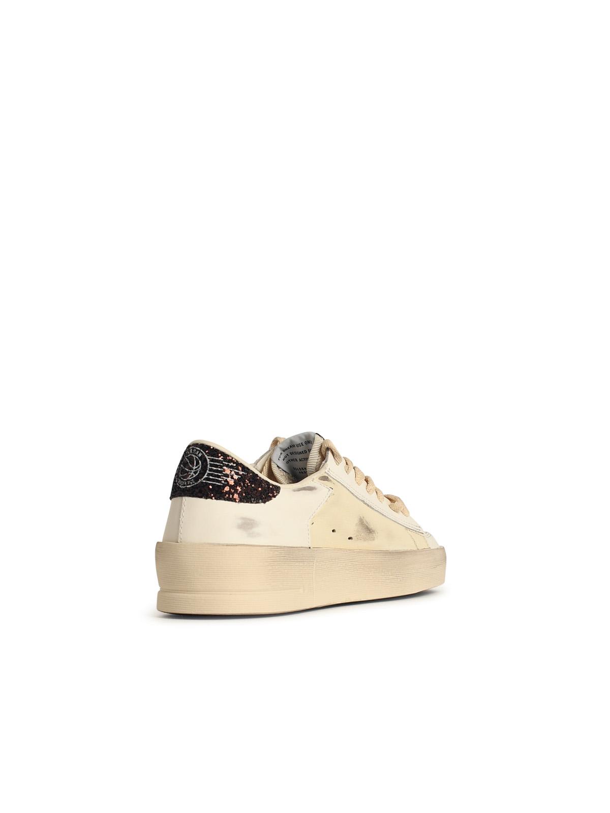 Golden Goose White Stardan Leather Sneakers In White