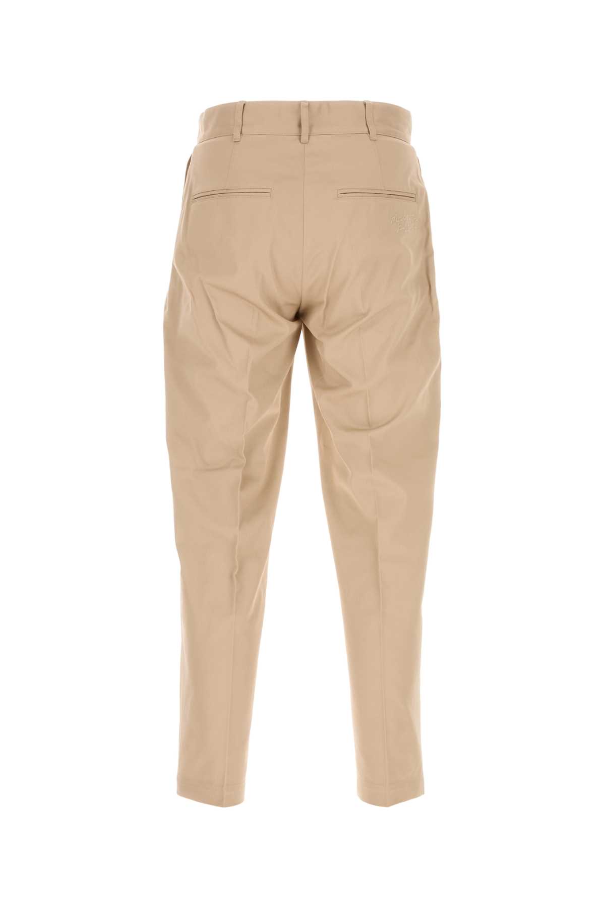 Shop Maison Kitsuné Beige Cotton Pant In Lightbeige