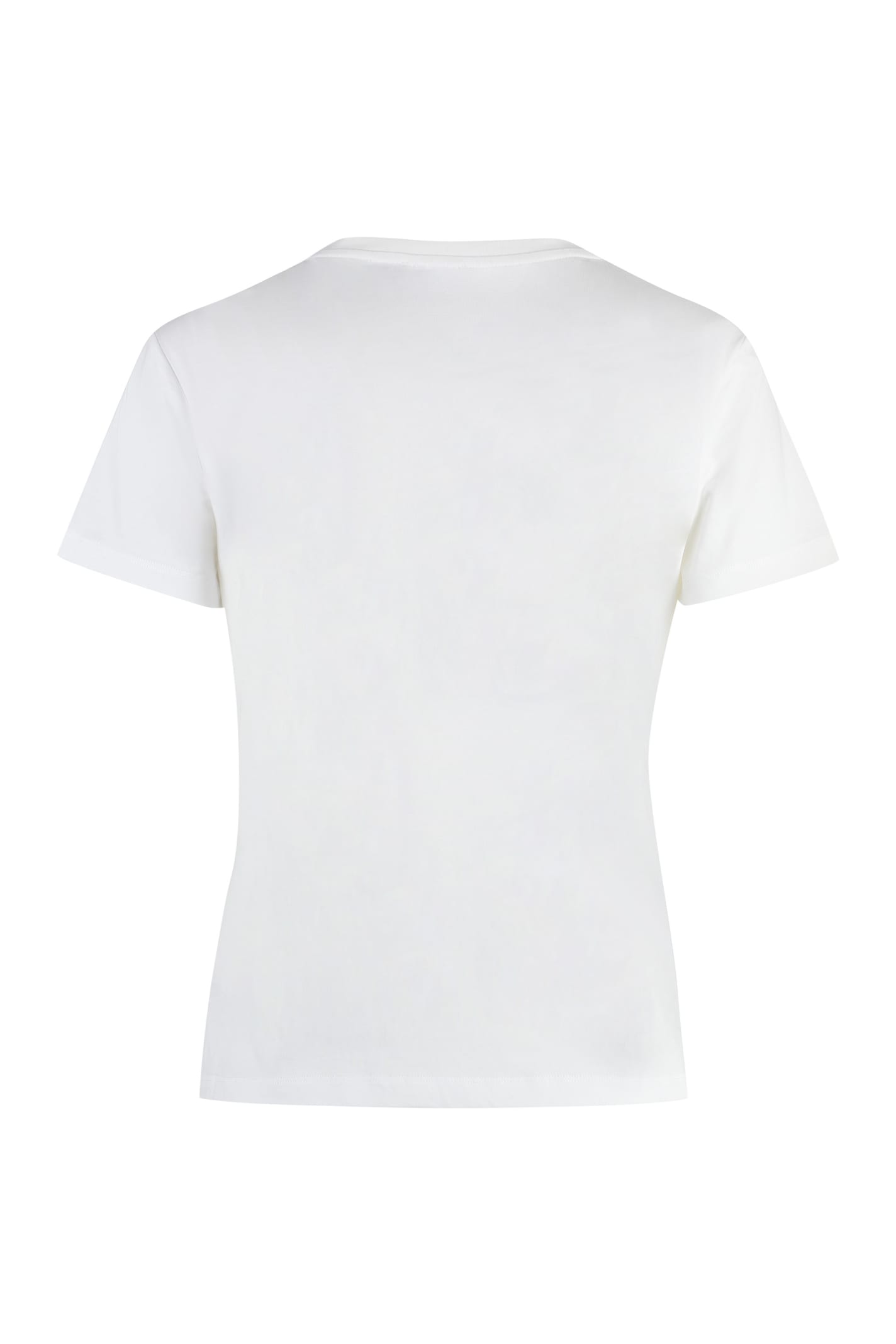 Shop Pinko Quentin Decorative Inserts Crew-neck T-shirt In White